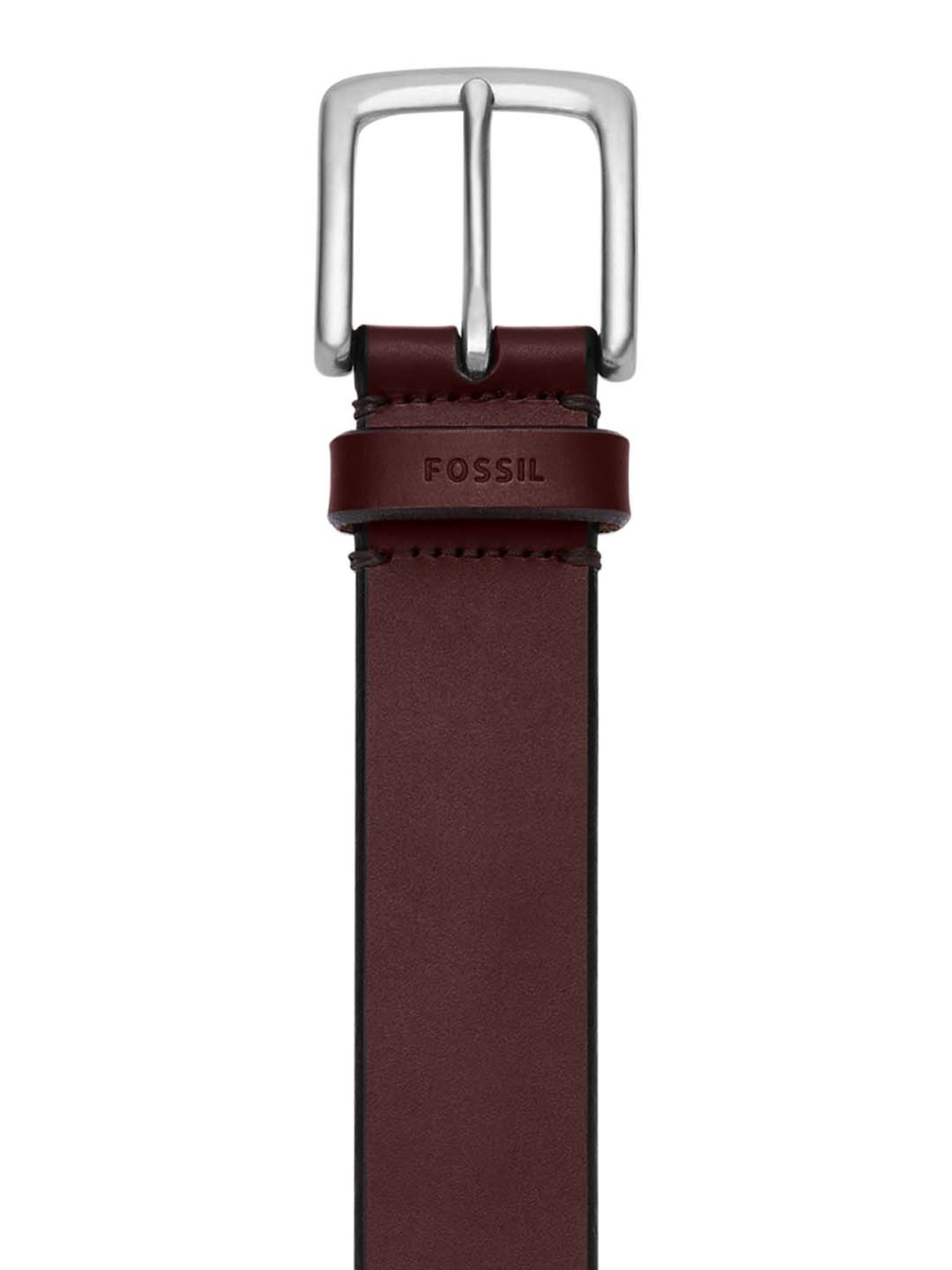Fossil Joe Red Leather Casual Belt For Men