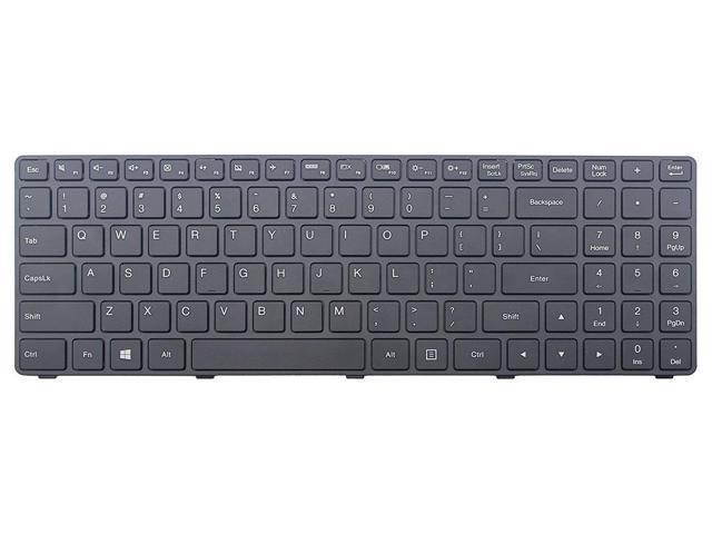 Replacement Laptop keyboard with frame for Lenovo ideapad 100 15 100-15 100-15IBD 100-15IBY 80QQ, US layout black color