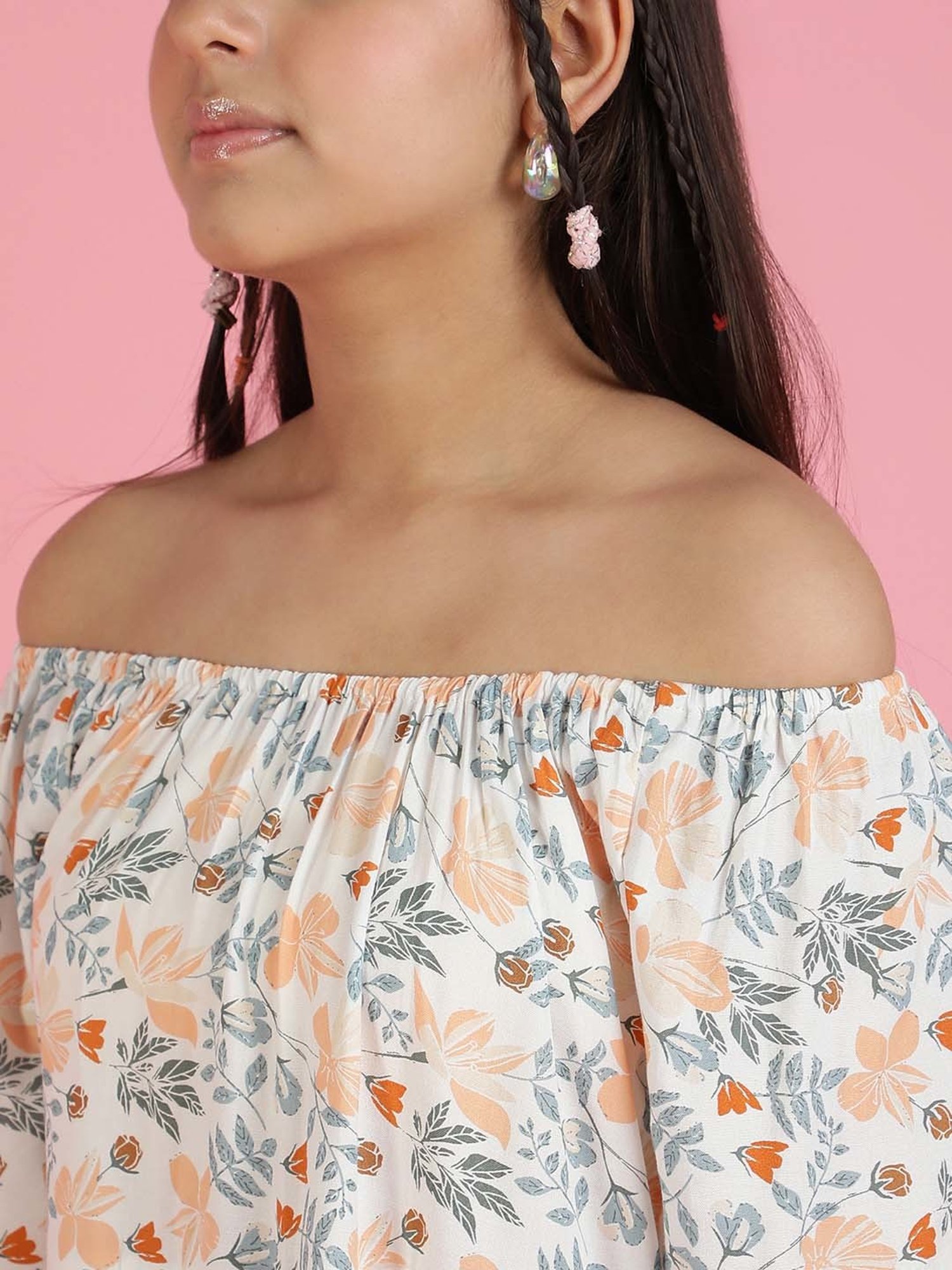 Lil Tomatoes Kids Multicolor Floral Print Dress