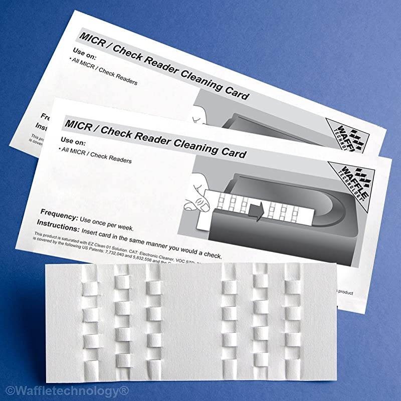 Waffletechnology MICR / Check Reader Cleaning Card, 15/Box