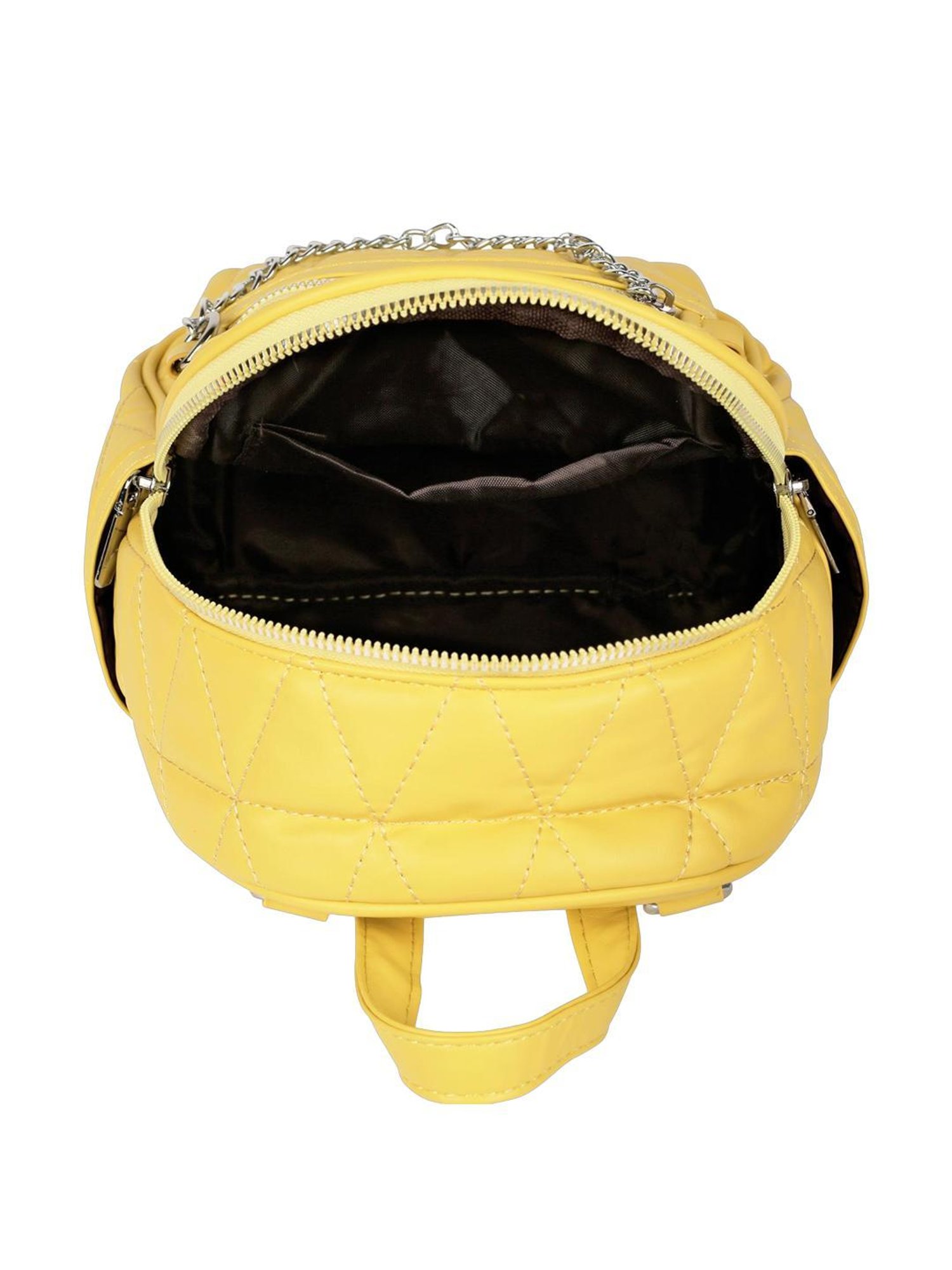 Angeline Yellow PU Medium Backpack