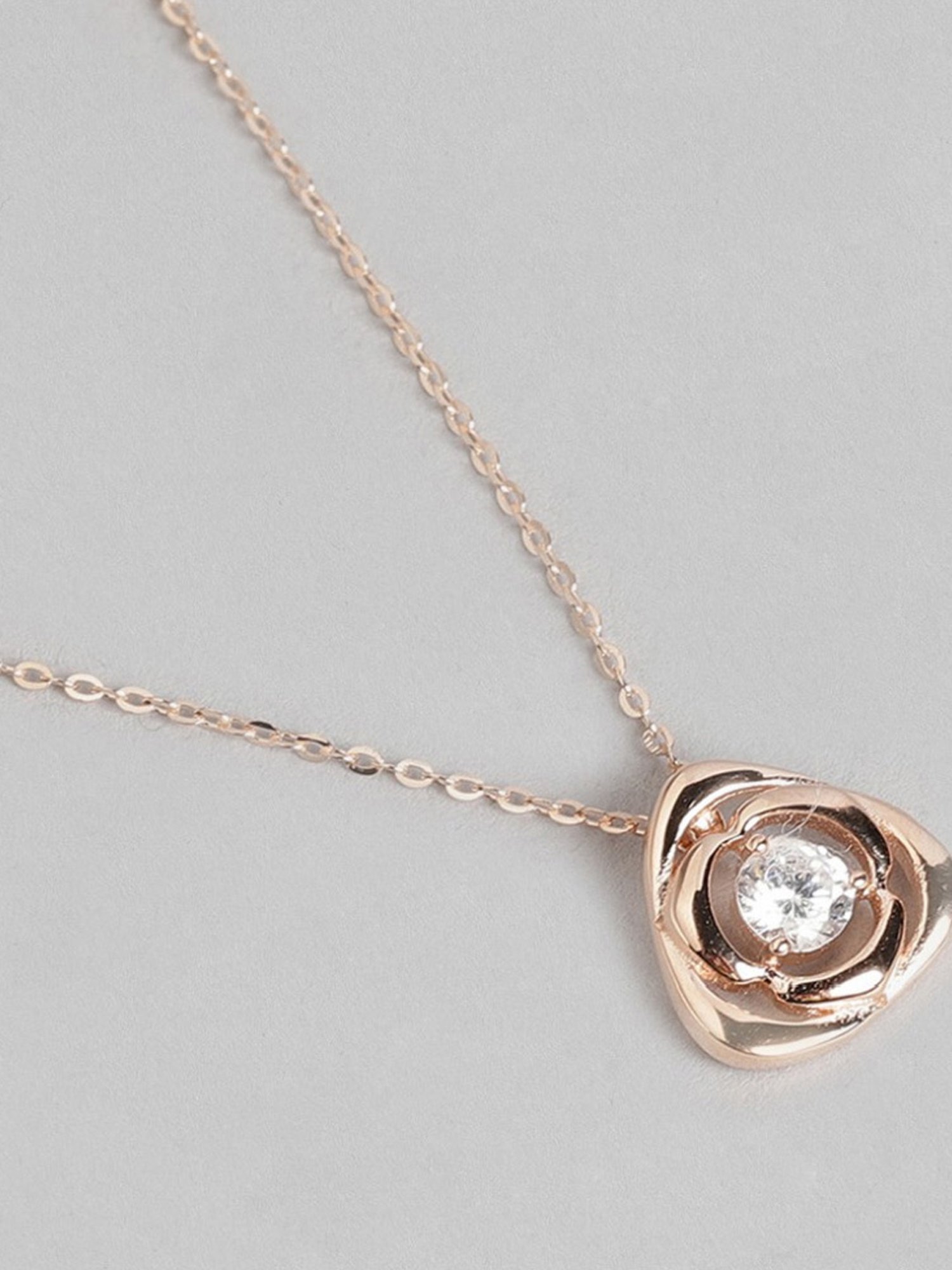 Zavya 92.5 Sterling Silver Necklace in Rose Gold-Plating