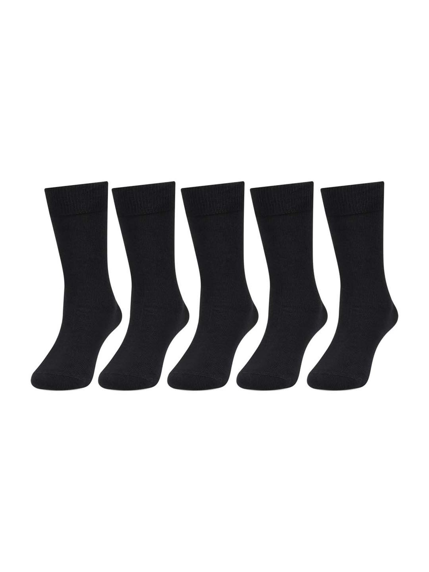 Bonjour Kids Black Regular Fit School Socks - Pair of 5