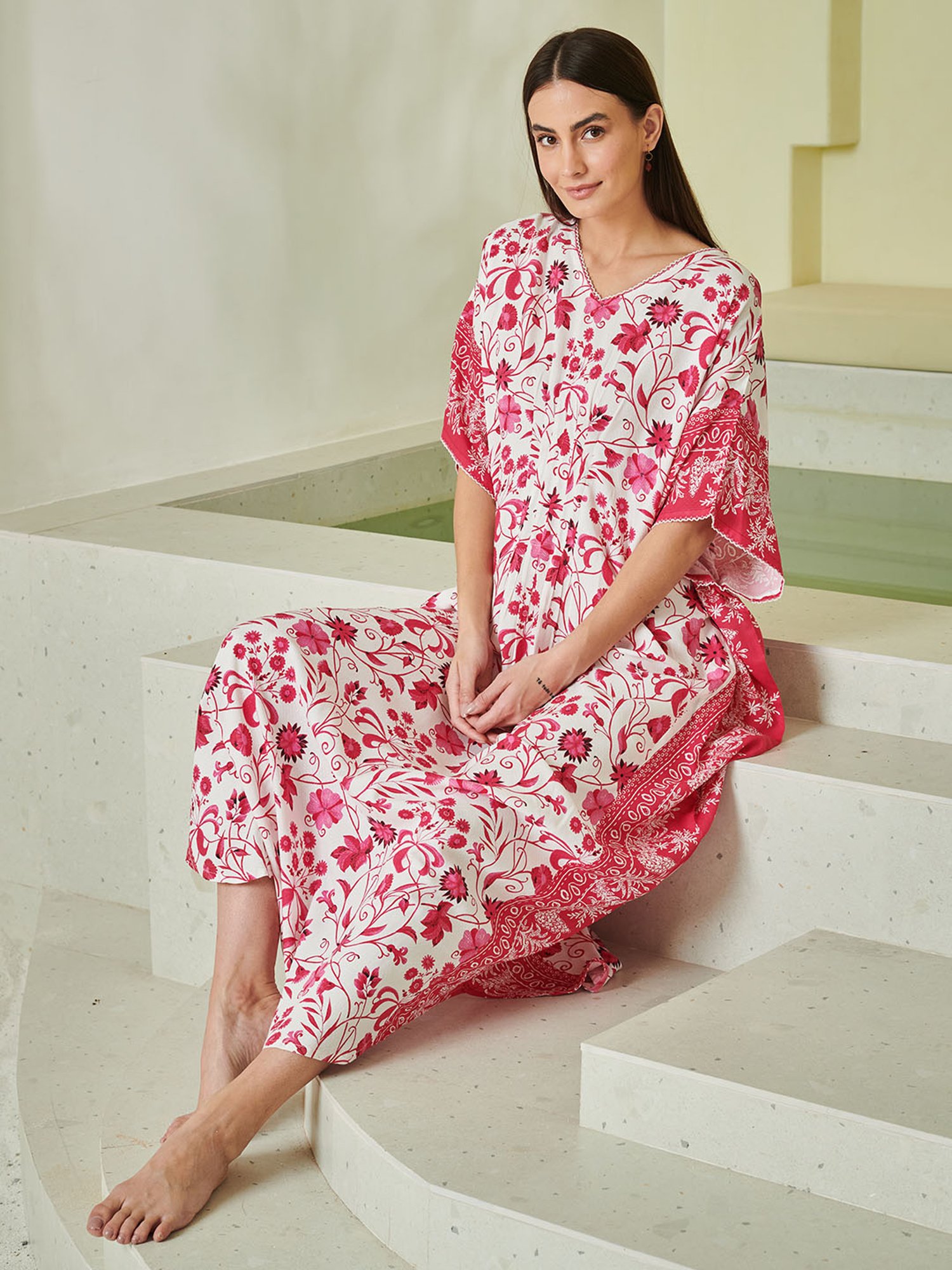 Dusk Attire Pink Clara Kaftan