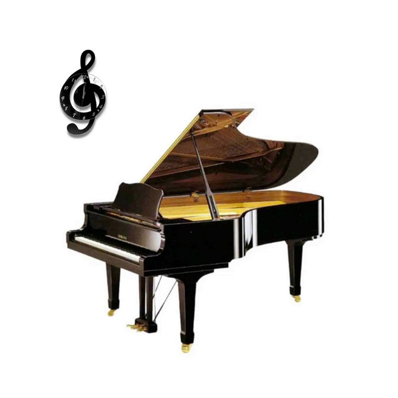 Treble Clef Wall Clock Black - Creative Motion Industries