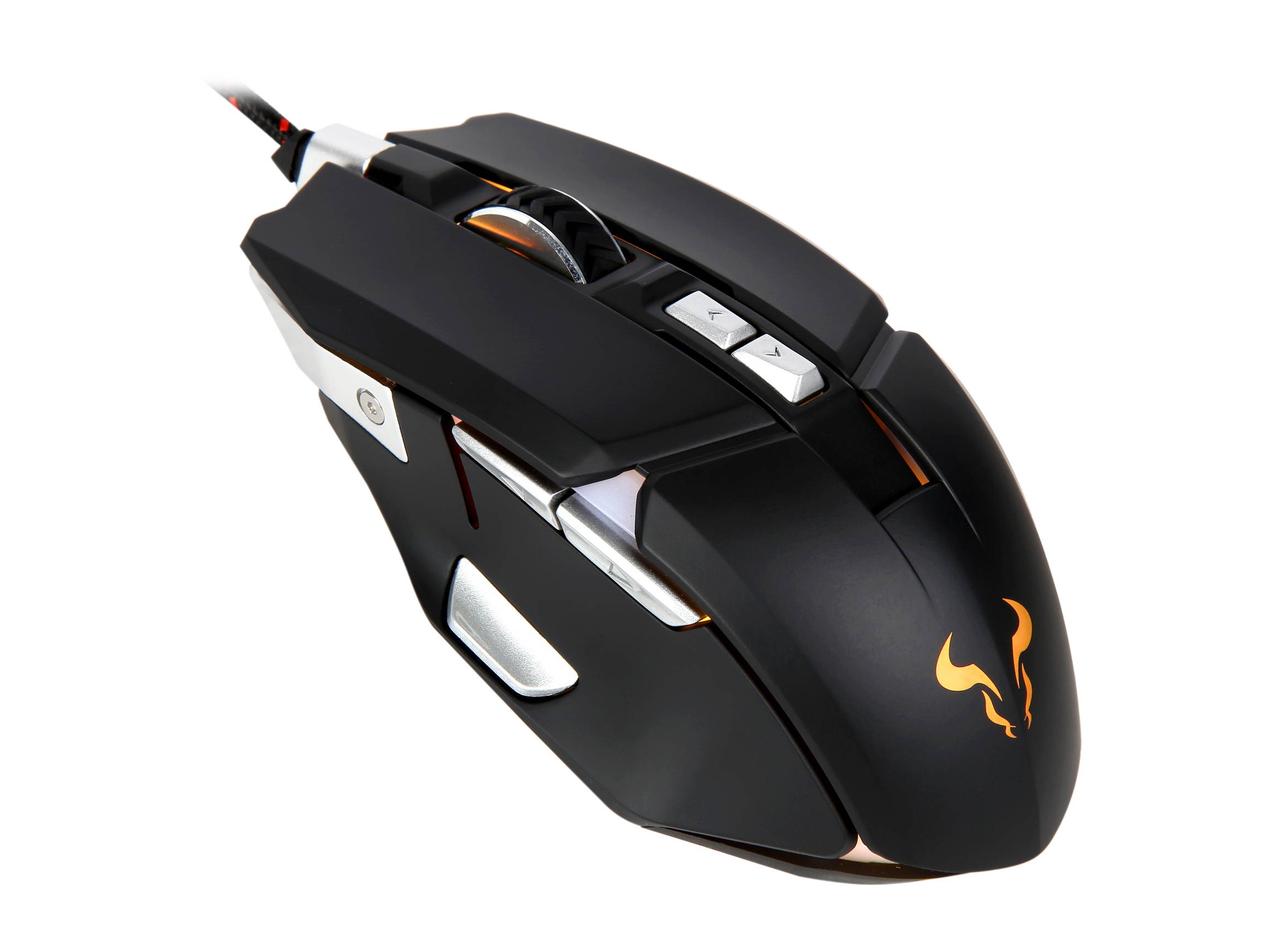 RIOTORO AUROX FPS Gaming Mouse with RGB Multicolor Lighting, (BLACK) 8 Programmable Buttons, 10,000 dpi Optical Sensor, On-the-fly DPI Shifting, Adjustable DPI Sniper Button