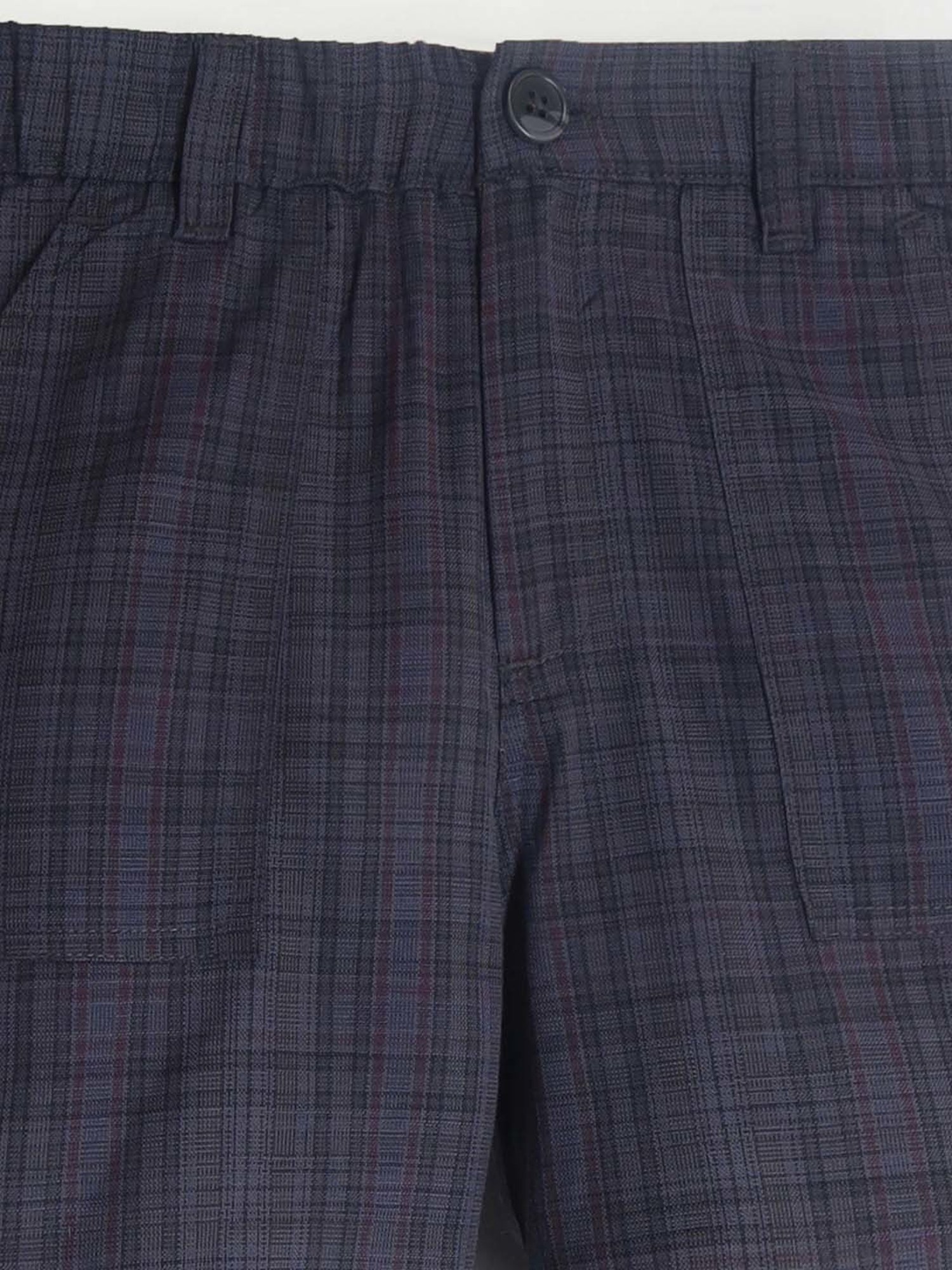 Cherry Crumble By Nitt Hyman Kids Navy Cotton Chequered Shorts
