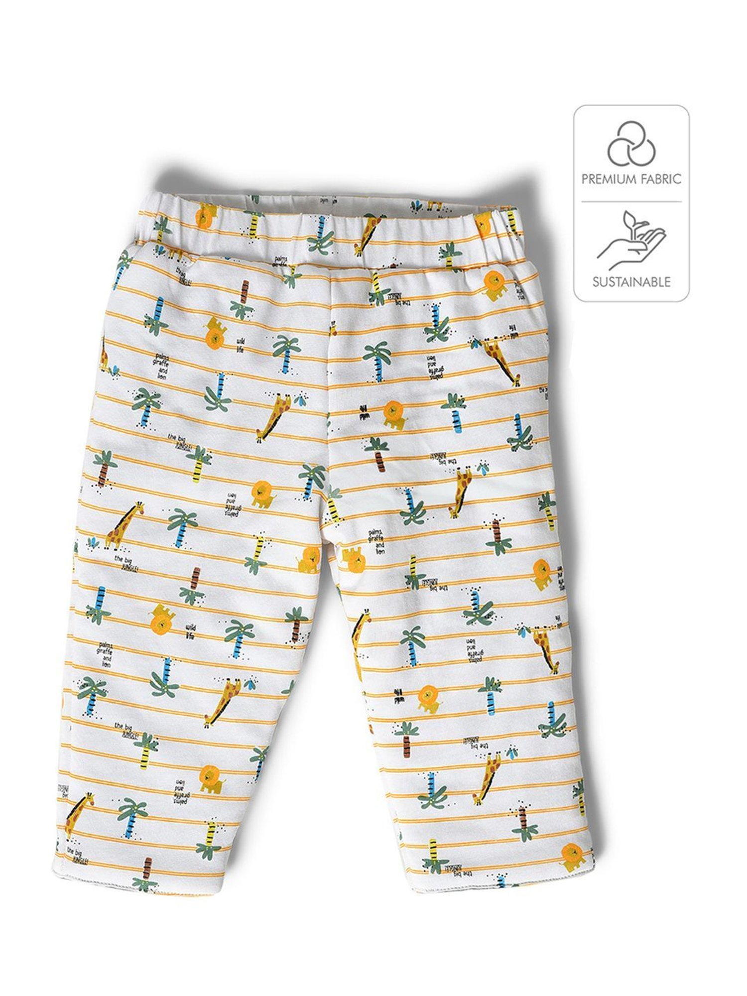 MiArcus Kids White Cotton Printed Pants