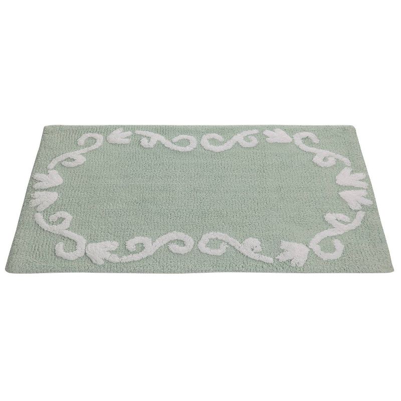 Boho Floral Bath Rug Green - Creative Bath