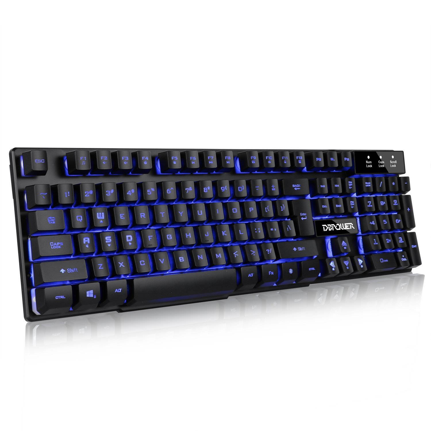 Keyboards, 104-key Led Gaming Keyboard, Three Colors Backlit LED Keyboard for Gaming, Office, 19 Non-Conflict Keys ,waterproof and splashproof, Removable Keycaps, Strengthened Space Key,