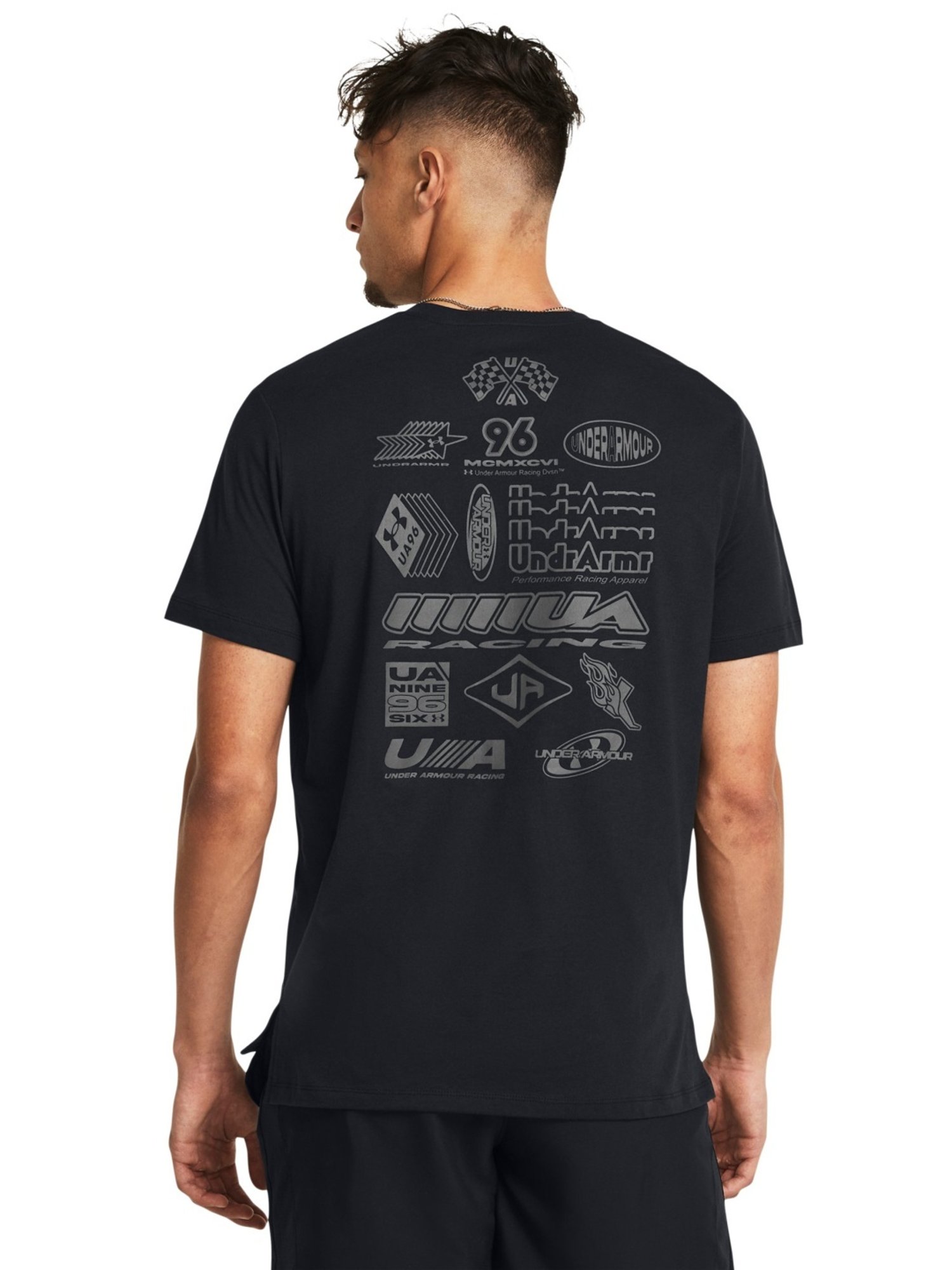 Under Armour Black Cotton Slim Fit Printed T-Shirt