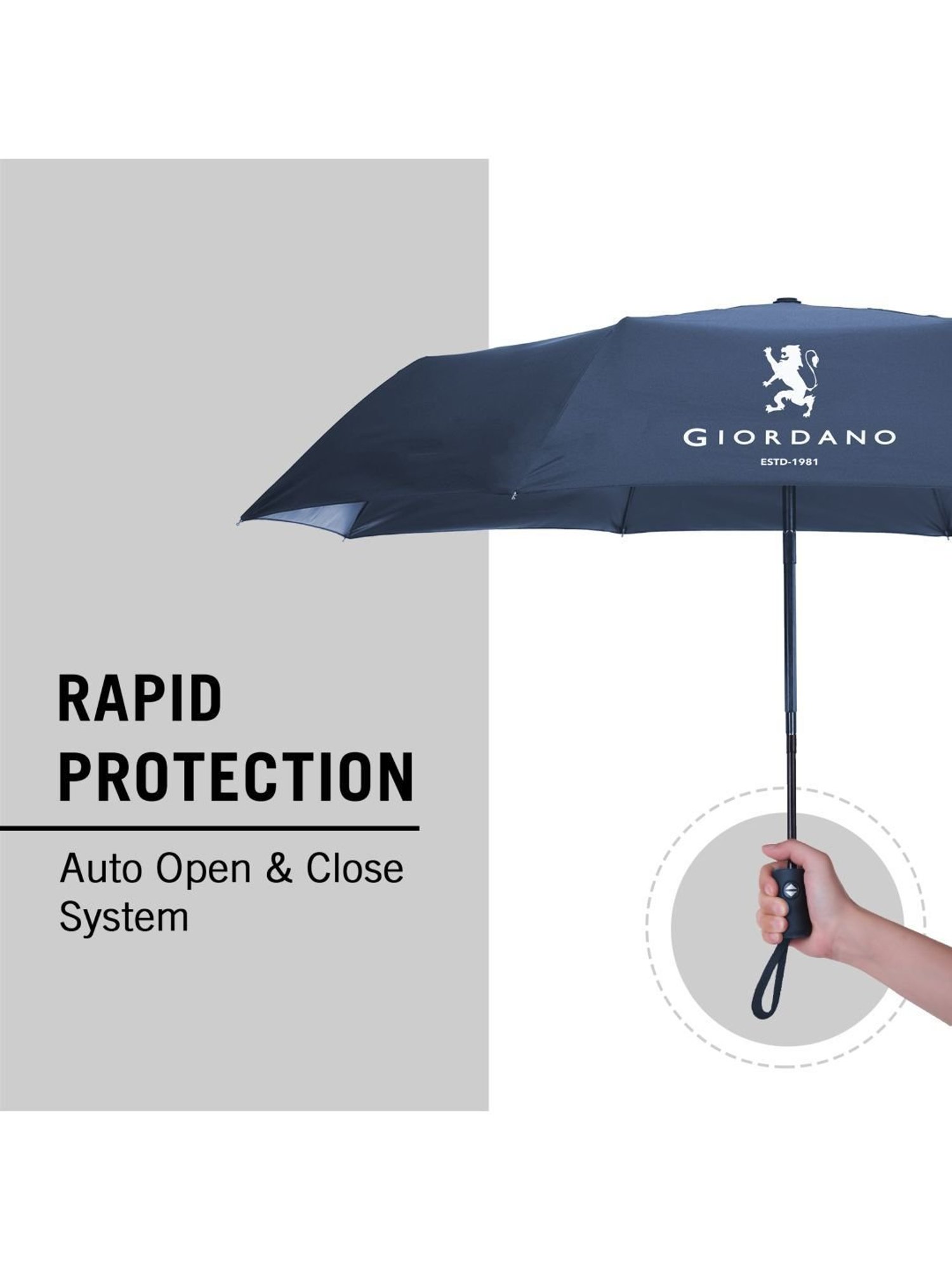 Giordano UV Protection Navy Blue Umbrella