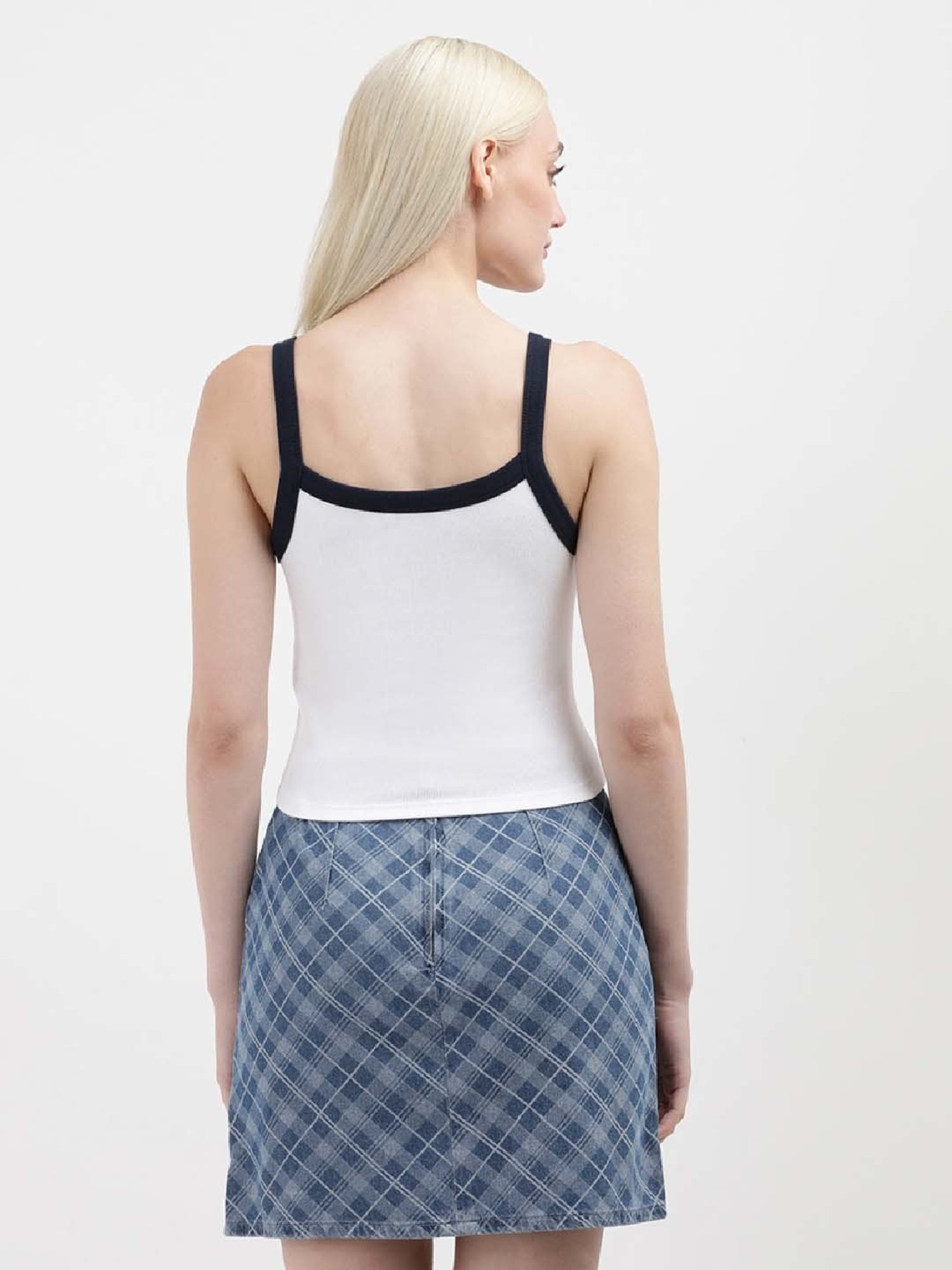 TOMMY HILFIGER White Cotton Logo Patch Work Top