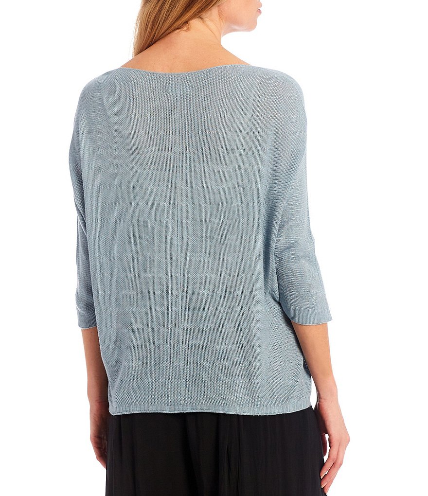 M Made In Italy Elbow Sleeve V-Neck Knit Top