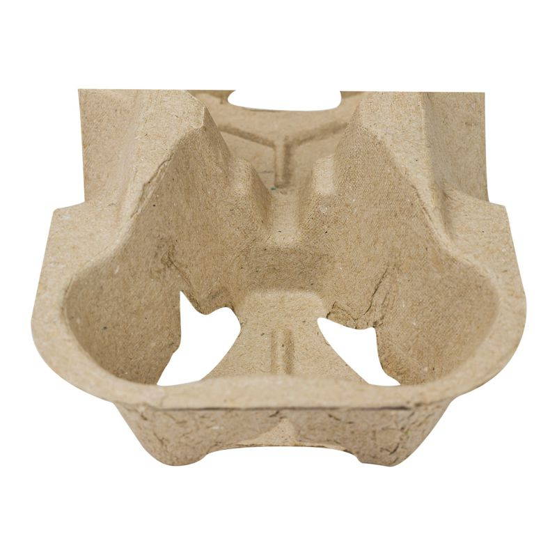 Karat 2 Cup Molded Fiber Holder Carrier for 8 to 24 Ounce Cups, Brown (600 Pack)