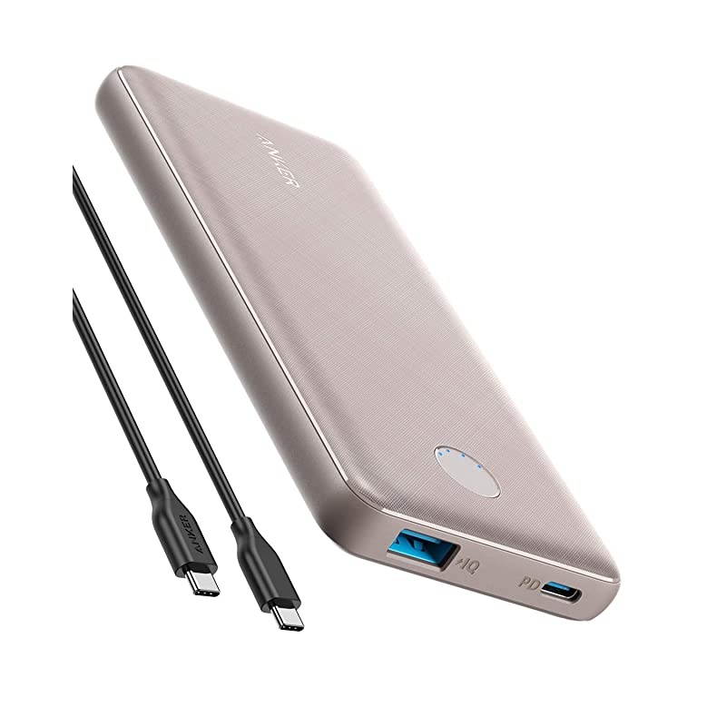 PowerCore Slim 10000 PD 10000mAh Portable Charger USB-C Power Delivery (18W) Power Bank for iPhone 8/8+/X/XS/XR/XS Max, Samsung Galaxy S10, Pixel 3/3XL, iPad Pro 2018, and More (Fossil Gray)