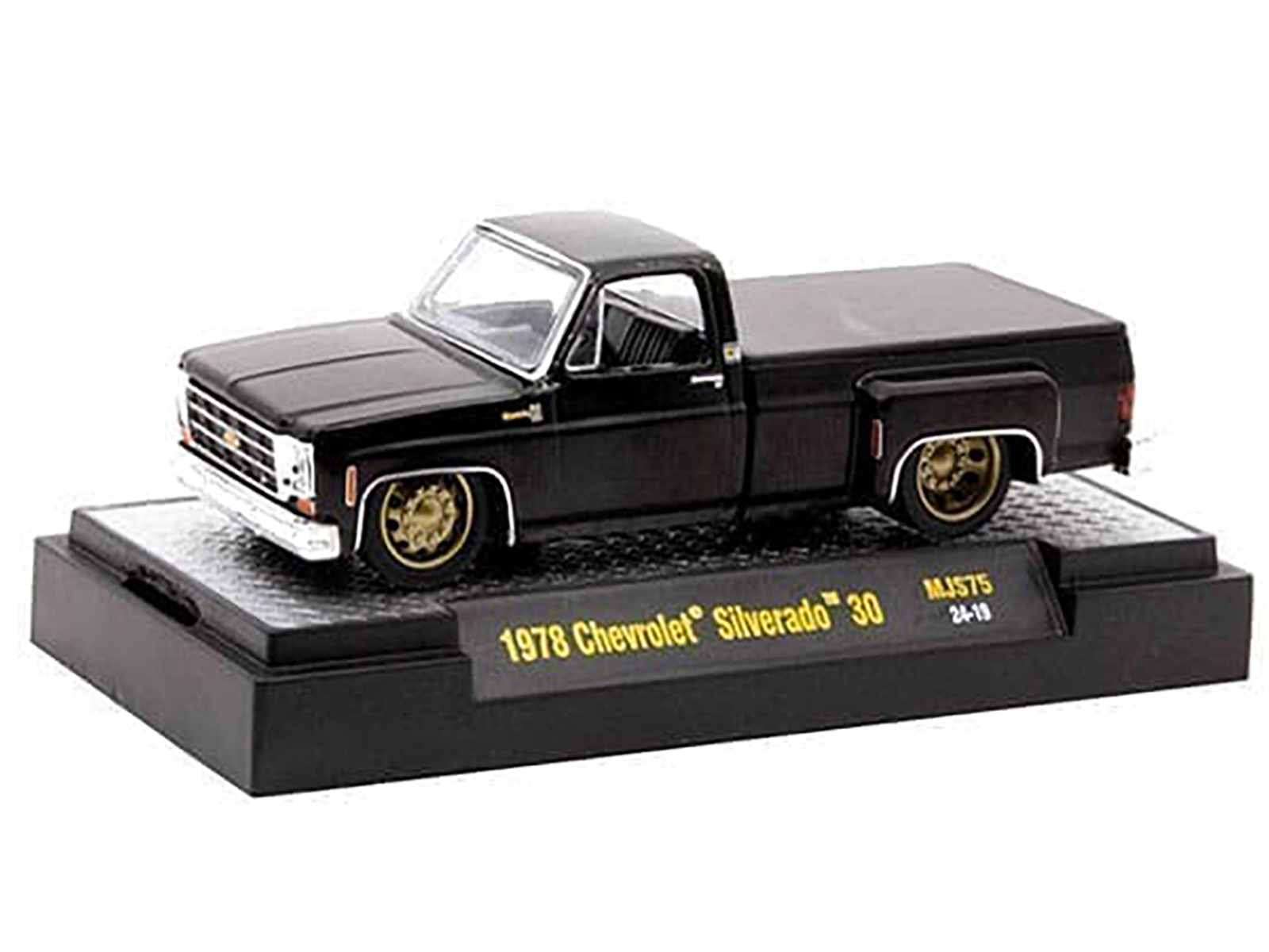 1976 Chevrolet Stepside Pickup Truck Tangier Orange with White Stripes 1/87 (HO) Scale Model Car by Classic Metal Works