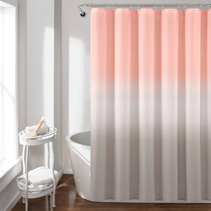 Ombre Design Shower Curtain Pale Blush - Lush Décor
