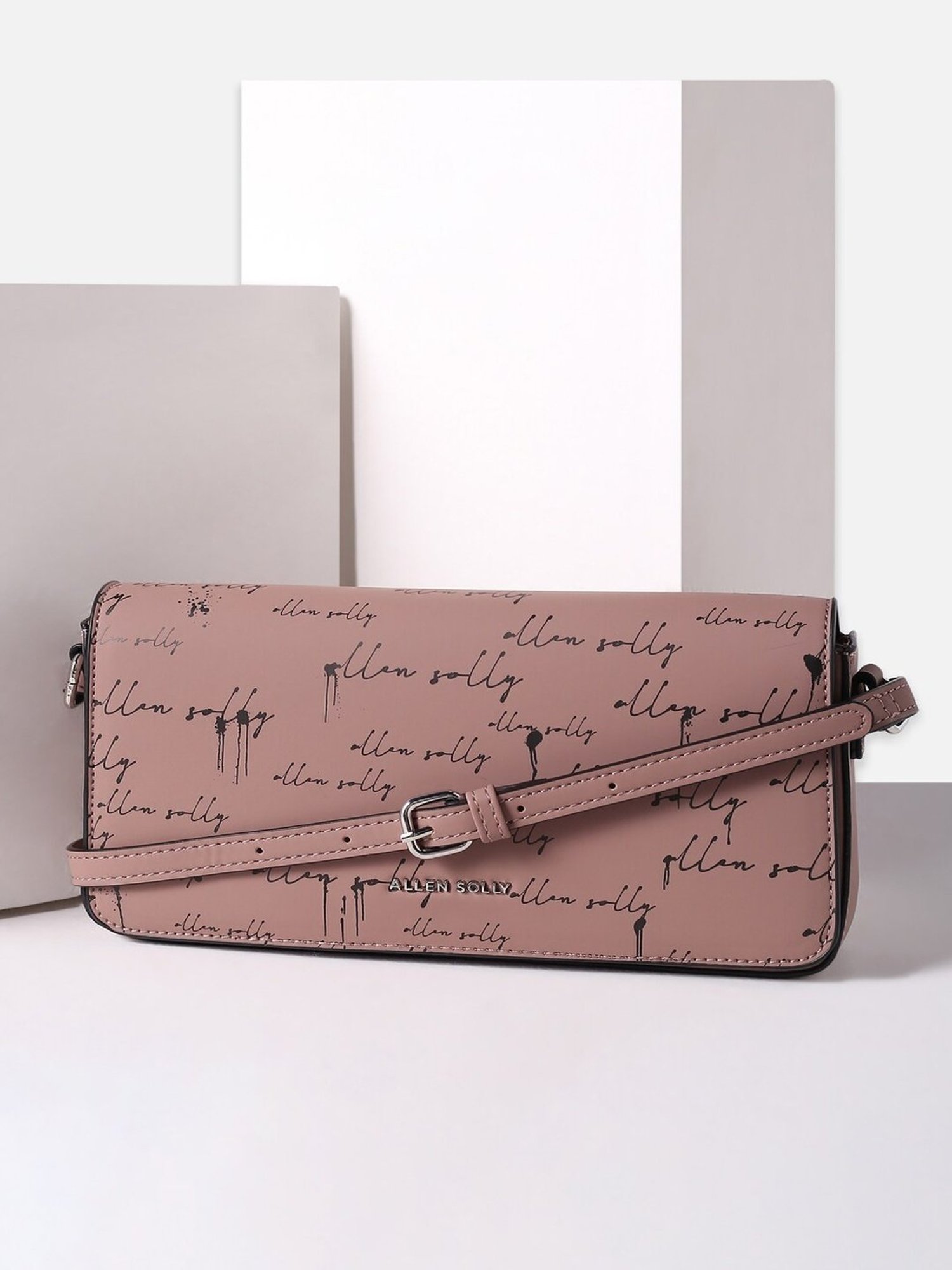 Allen Solly Pink Printed Medium Sling Handbag