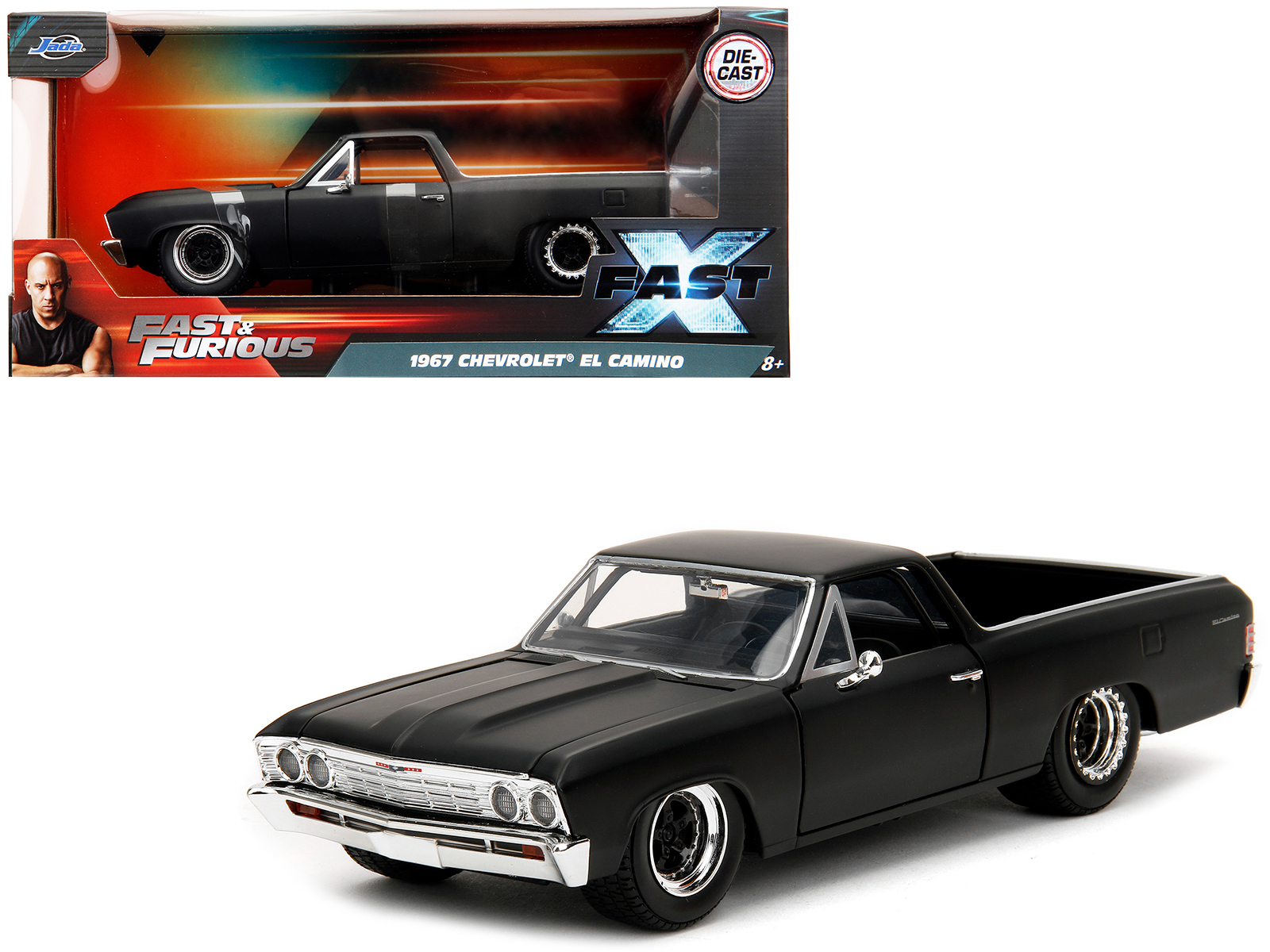 Dom's Chevrolet Chevelle SS Red with Black Stripes "Fast & Furious" Movie 1/24 Diecast Model Car by Jada
