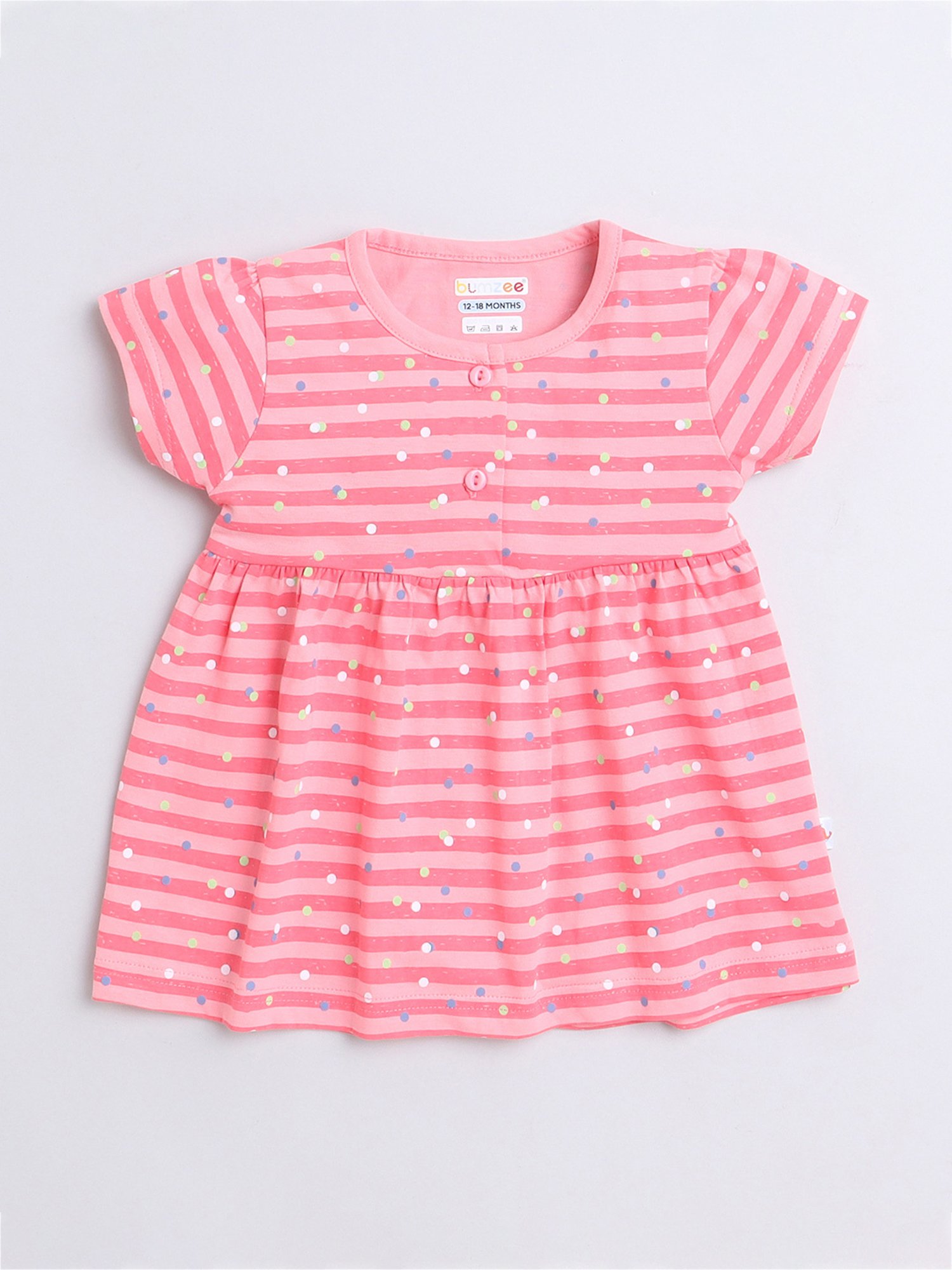 Bumzee Kids Coral Striped Frock