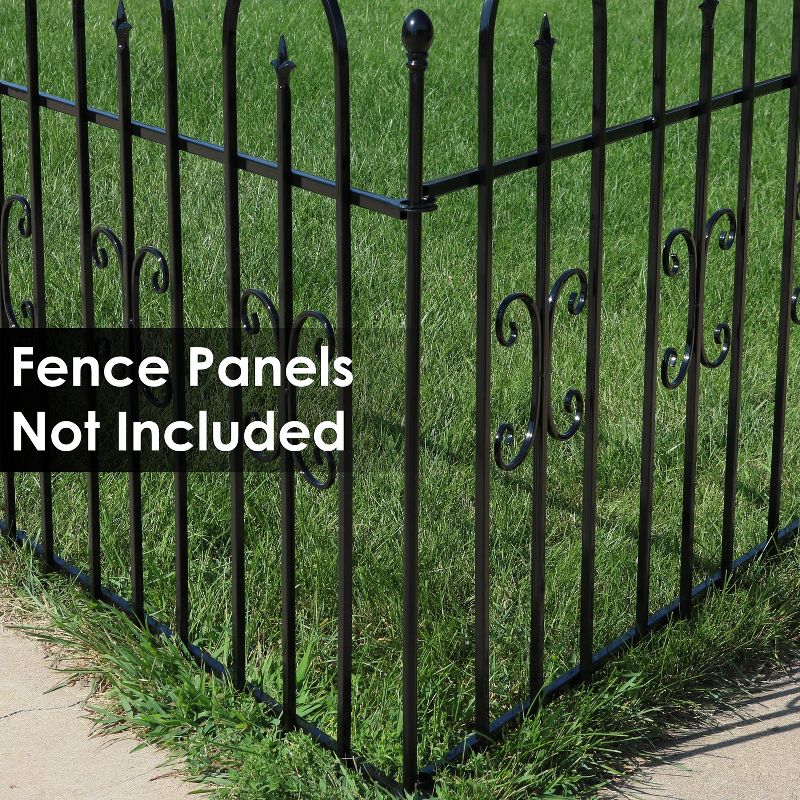3' Iron Fence Post - Black - Sunnydaze Decor