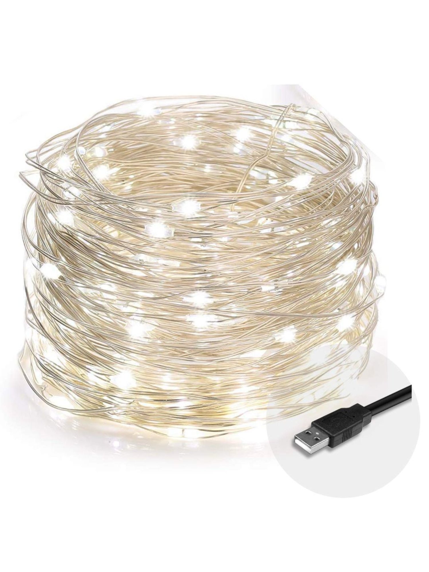 XERGY 10 m USB Powered 100 LED s Waterproof String Light for Indoor/Outdoor Decoration (Cool White)