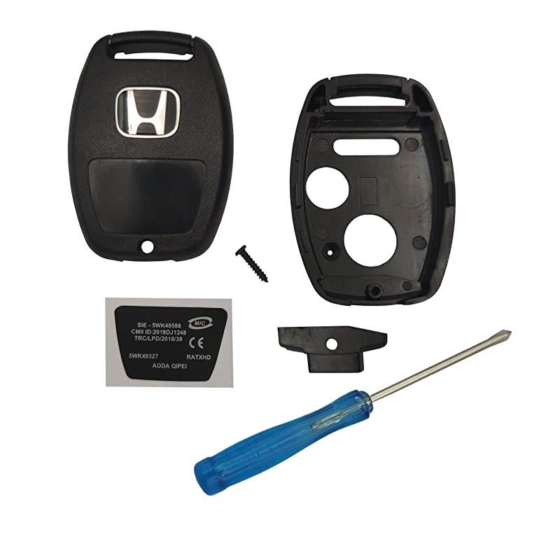 New Keyless Entry Remote 3 Buttons Honda Key Fob Housing Replacement for Honda 20102011 Accord Crosstour 20062011 Civic 20072013 CRV 20112015 CRZ 20092013 Fit 20112014 Odyssey