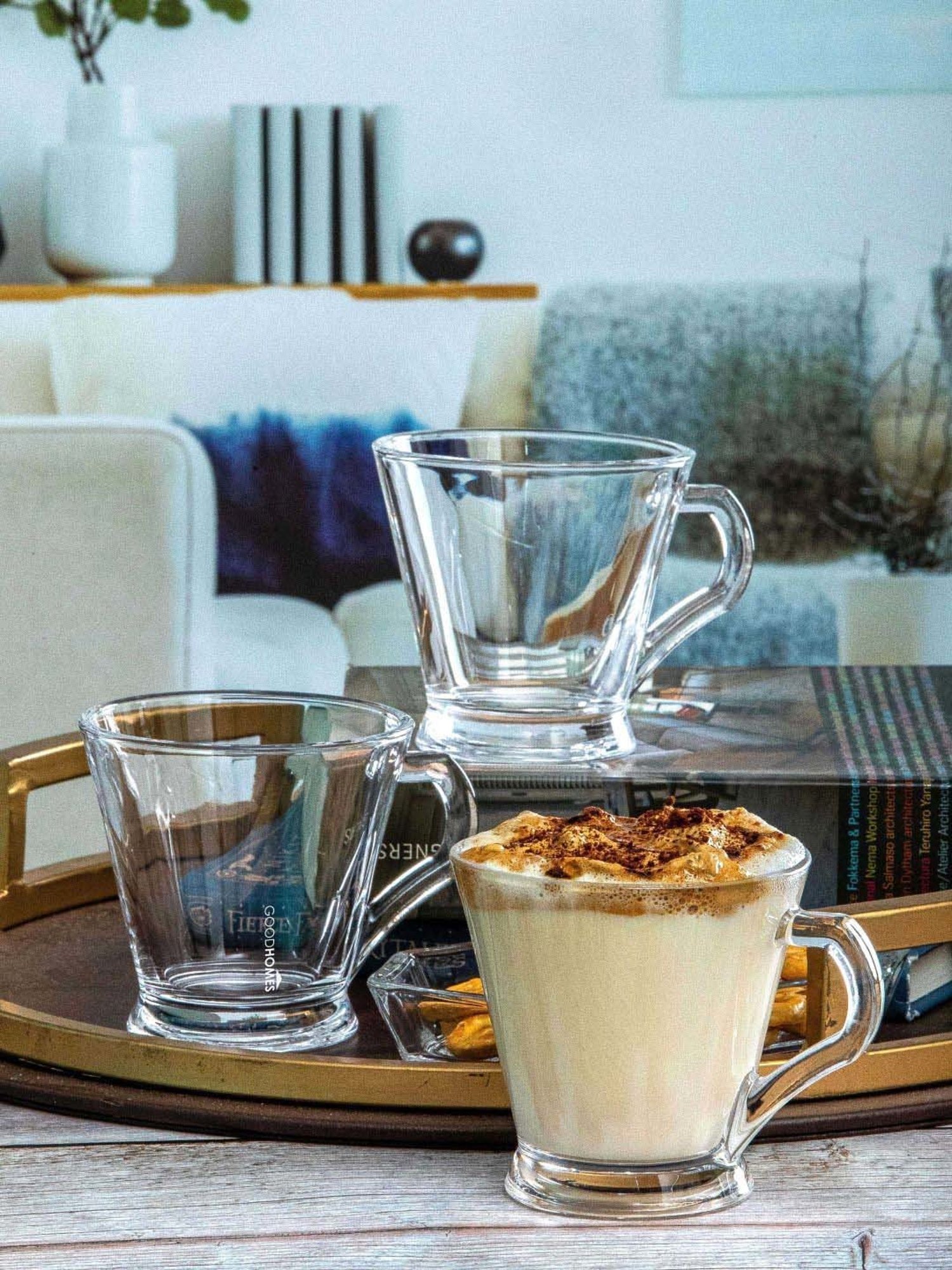 Goodhomes Transparent Glass Coffee Mug (0.18 L) - Set of 6