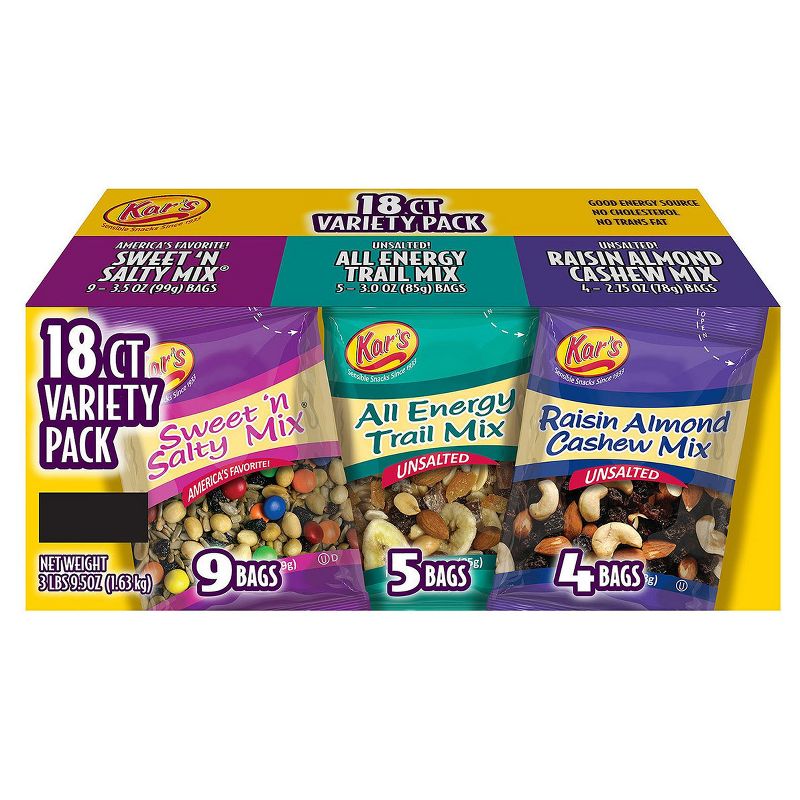 Kar's Trail Mix Variety Pack - 18 ct