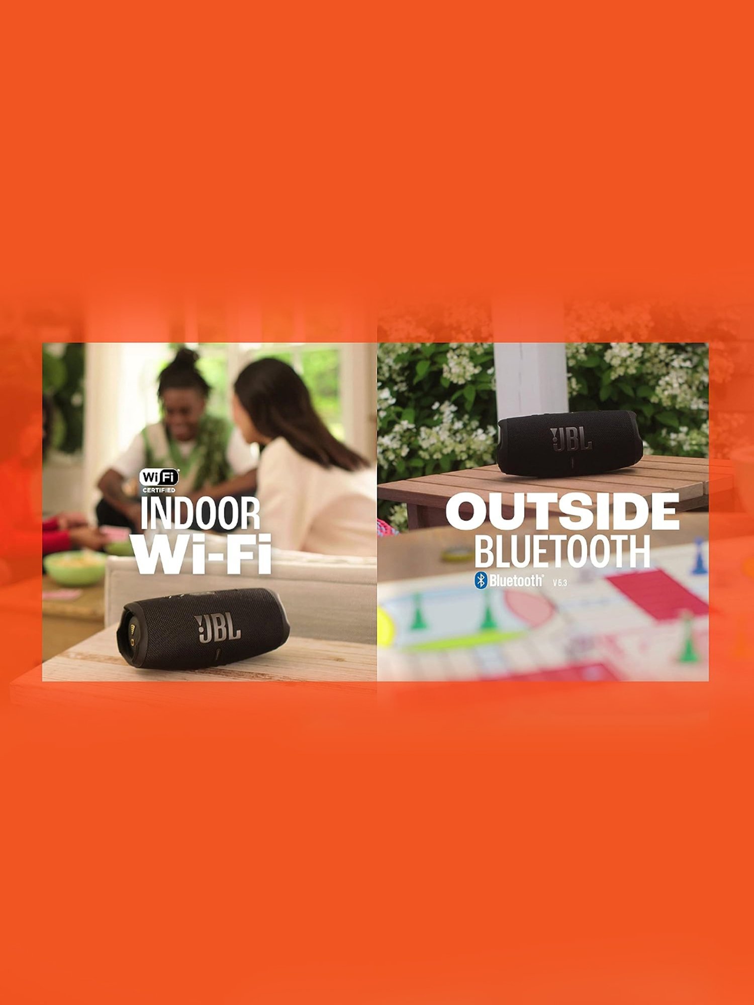 JBL Charge 5 Wi-Fi, Wireless Portable BT Speaker with 20Hrs Playtime IP67 Water & Dustproof (Black)