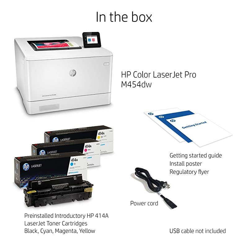 Color LaserJet Pro M454dw Wireless Laser Printer DoubleSided Mobile Printing Security Features Works with Alexa W1Y45A