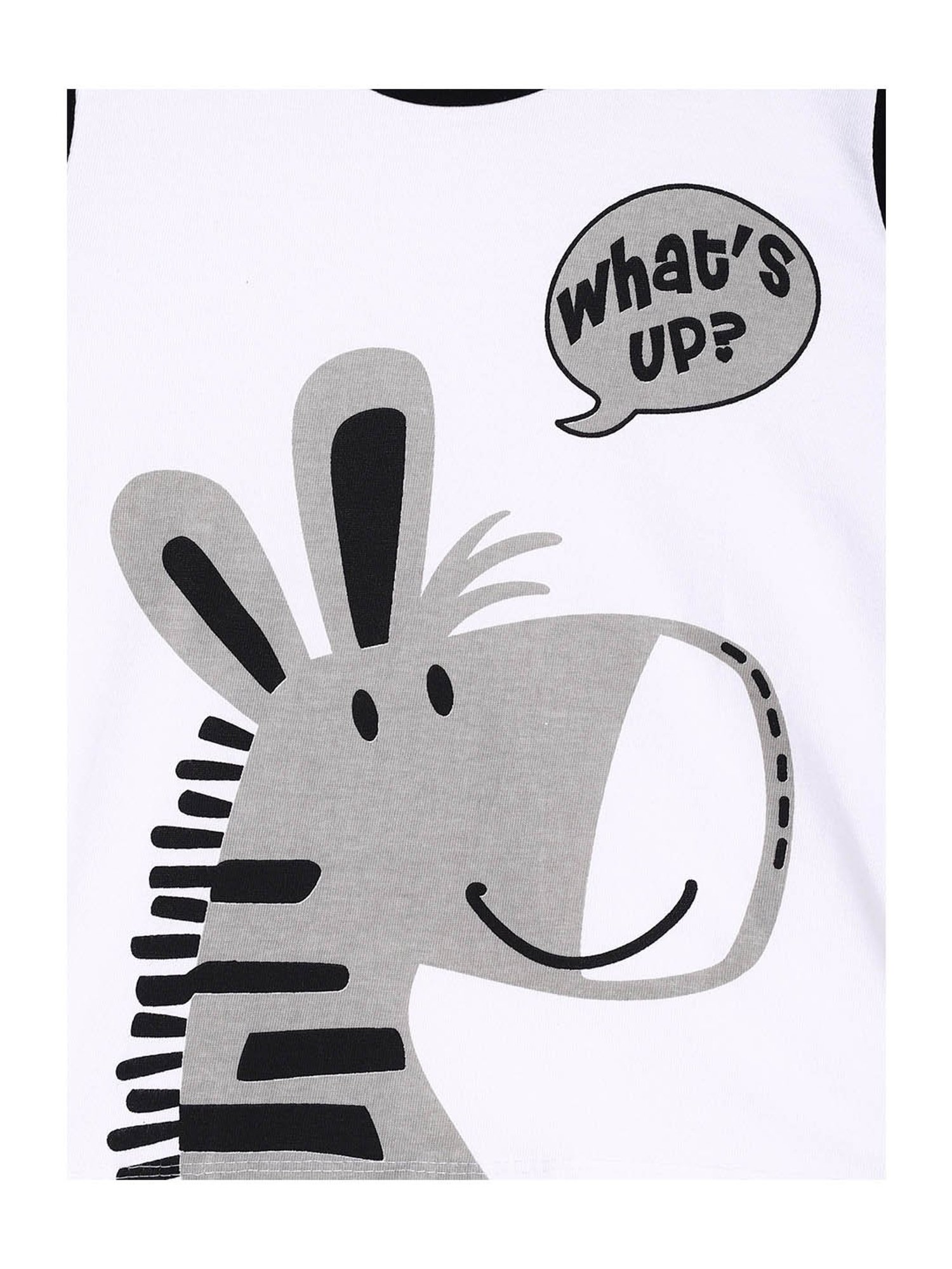 Lazy Shark Kids White & Grey Printed  T-Shirt with  Shorts