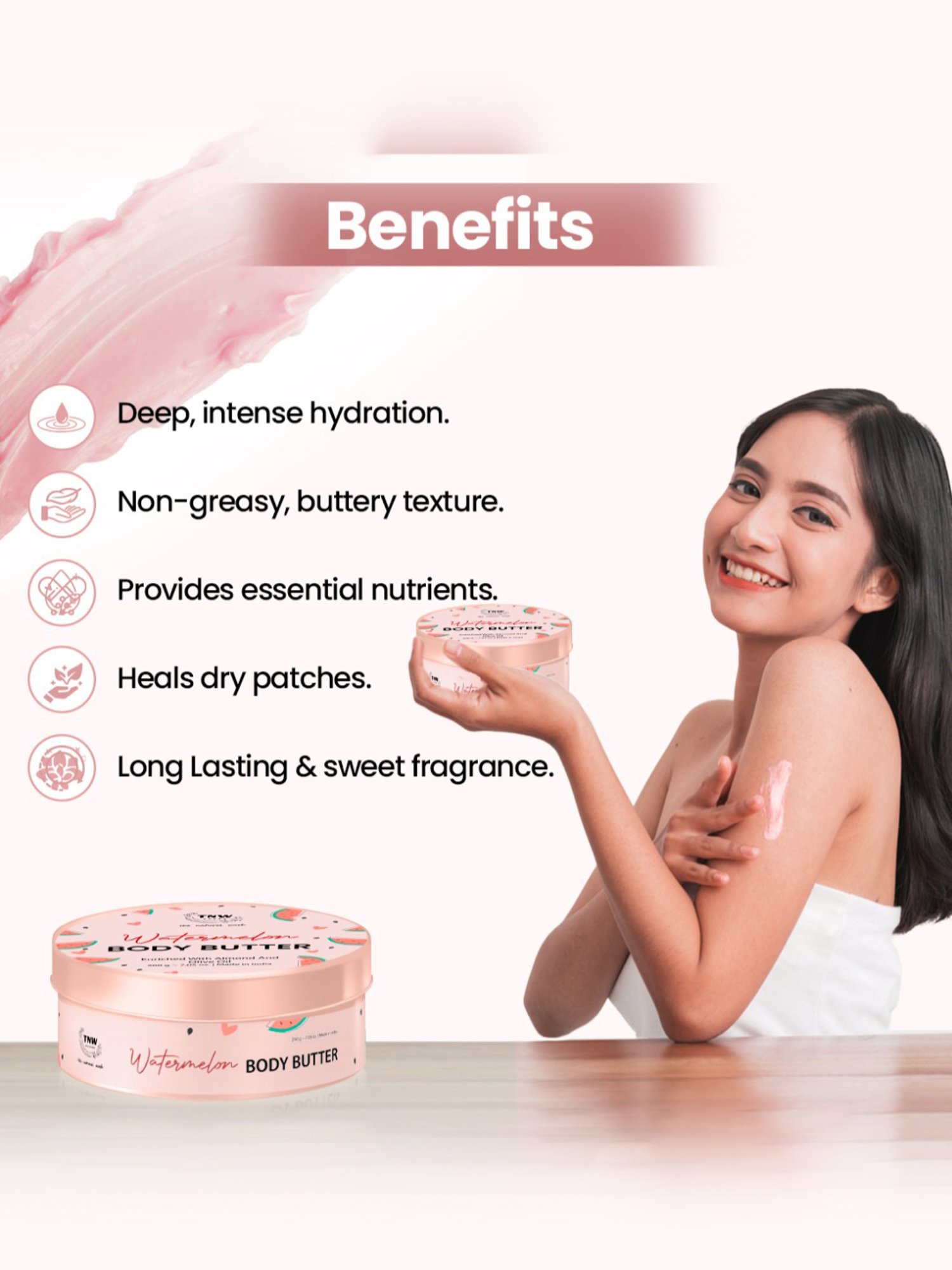 TNW-The Natural Wash Watermelon Body Butter - 200 gm