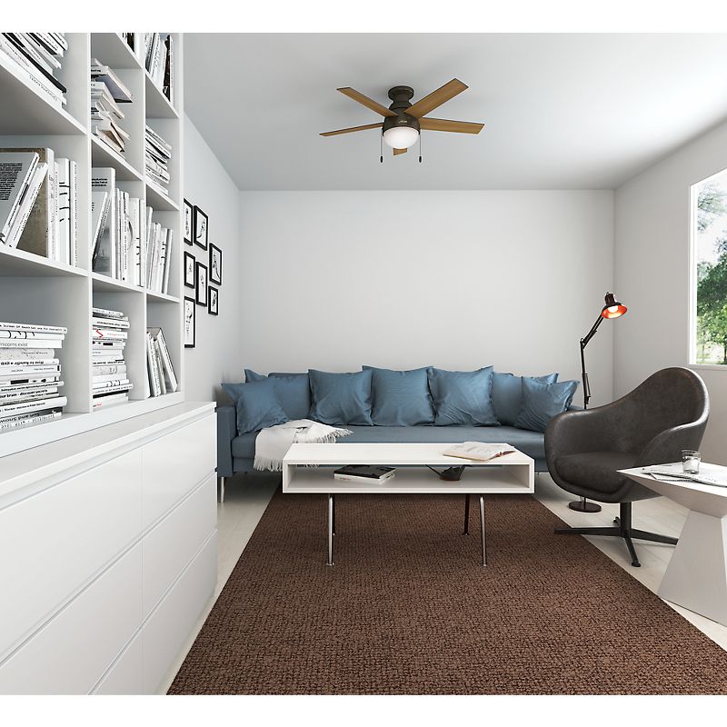 46" Anslee Low Profile Ceiling Fan Bronze (Includes Light Bulb) - Hunter