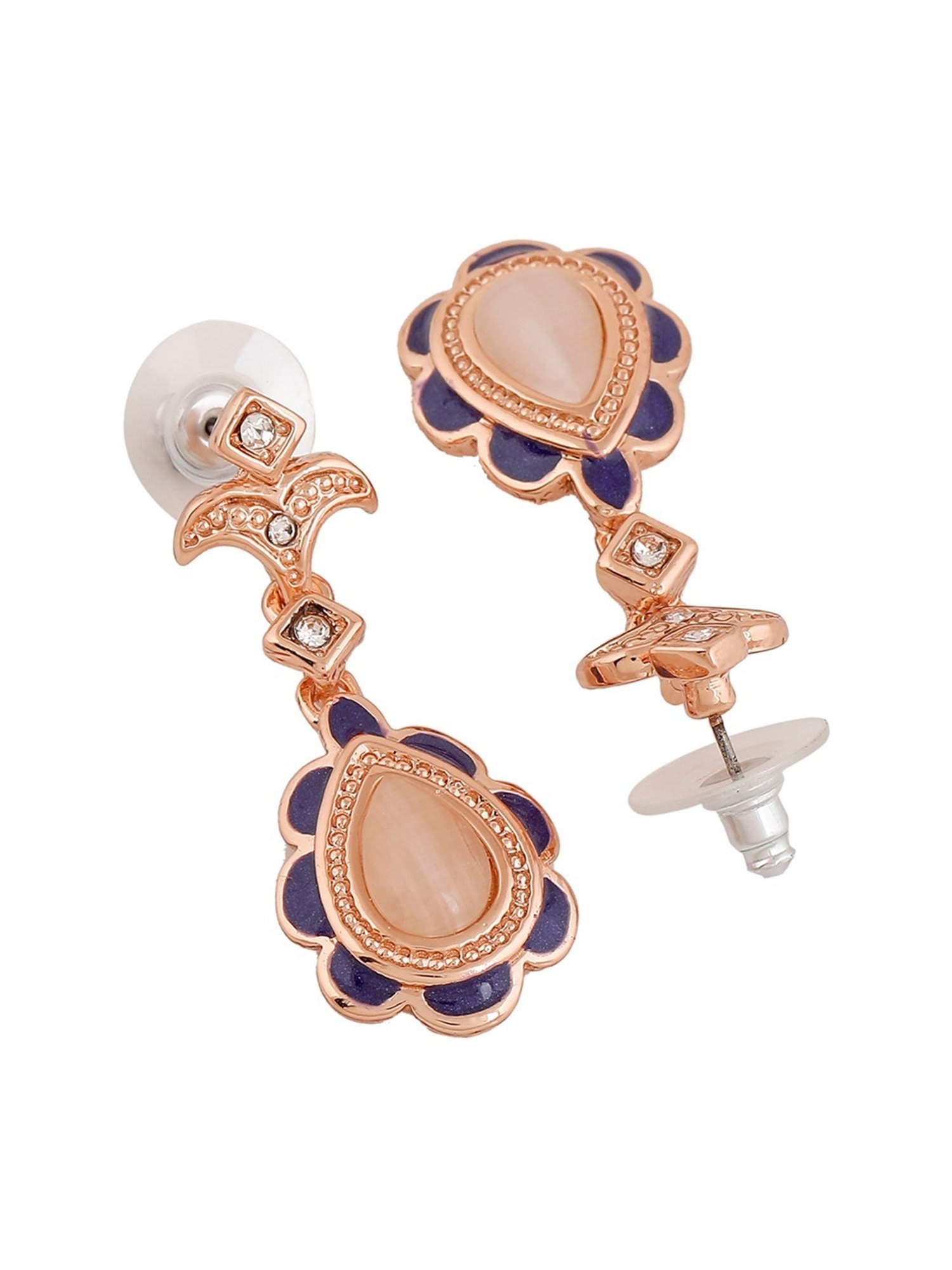 Estele Rose Gold-Plated Beautiful Dangler Earrings