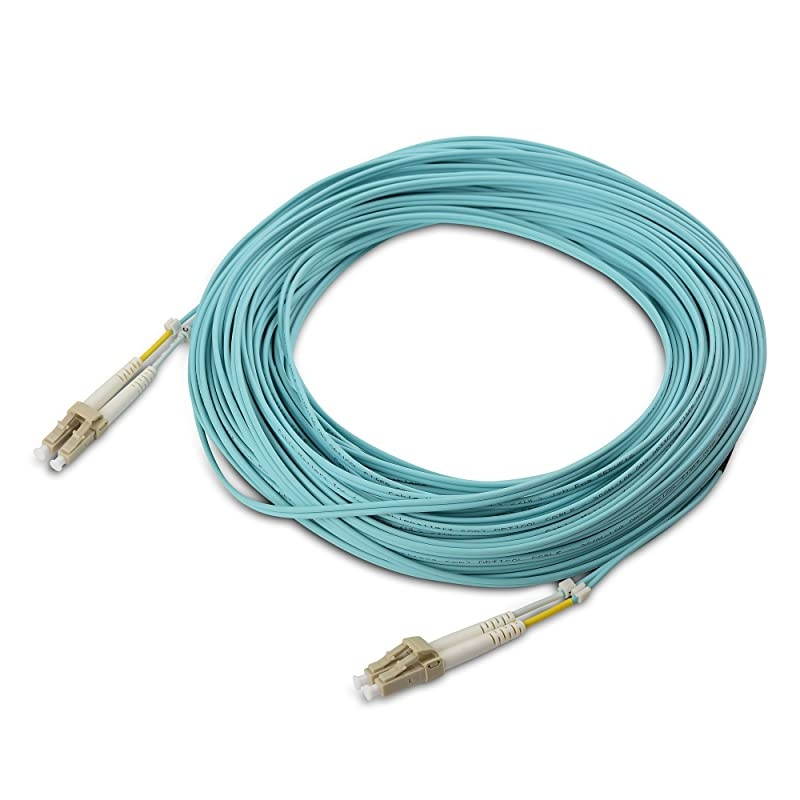 10Gb 40Gb OFNP Plenum Rated Multimode Duplex 50/125 OM3 Fiber (Fiber Optic Cable, LC to LC Fiber Patch Cable) 164.0 Feet / 50m