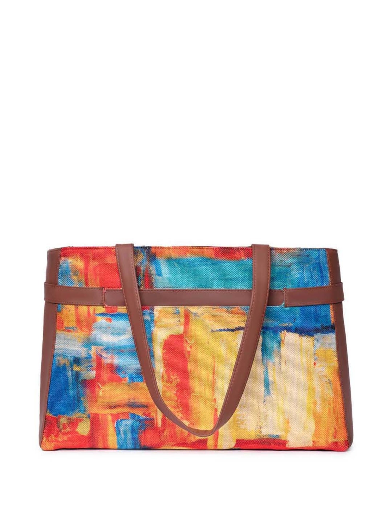 ZOUK Multicolor Printed Large Laptop Tote Handbag