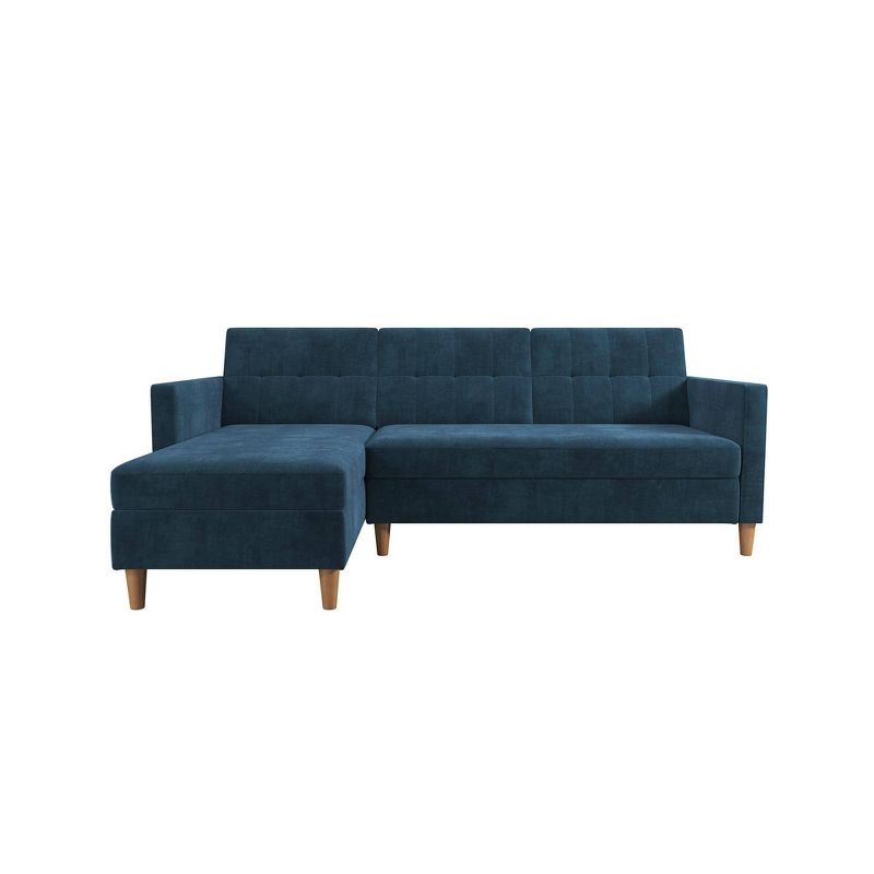 Hartford Storage Sectional Futon and Hartford Storage Ottoman Blue - Dorel Home Products