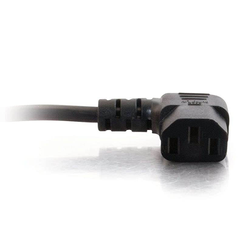 Power Cord, 90 Degree Power Cord, Right Angle Power Cord, 3 Pin Connector, Universal Power Cord, 18 AWG, Black, 6 Feet (1.82 Meters), Cables to Go 03152
