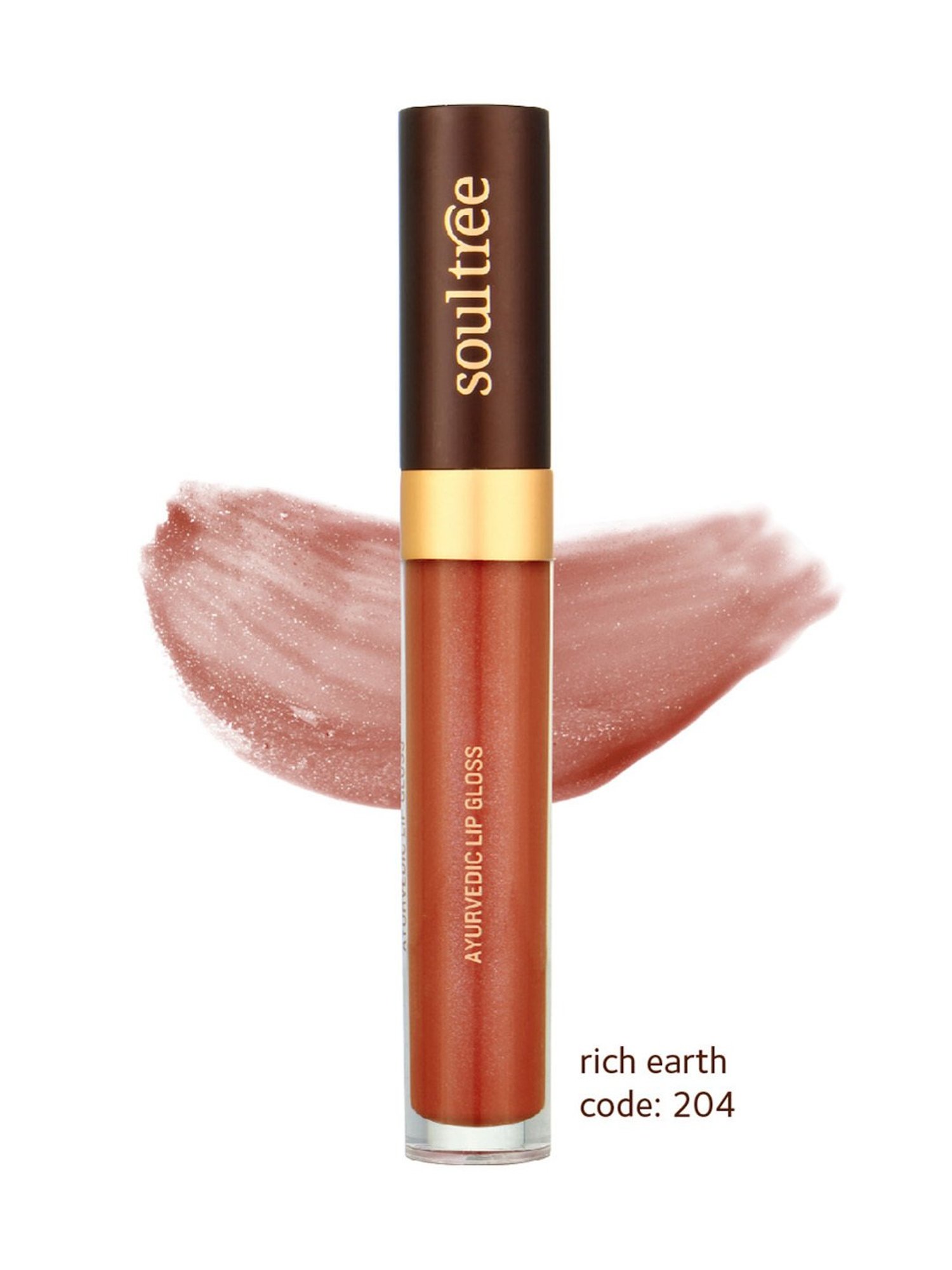 SoulTree Ayurvedic Lip Gloss - Rich Earth - 5 gm | Organic Lip Gloss