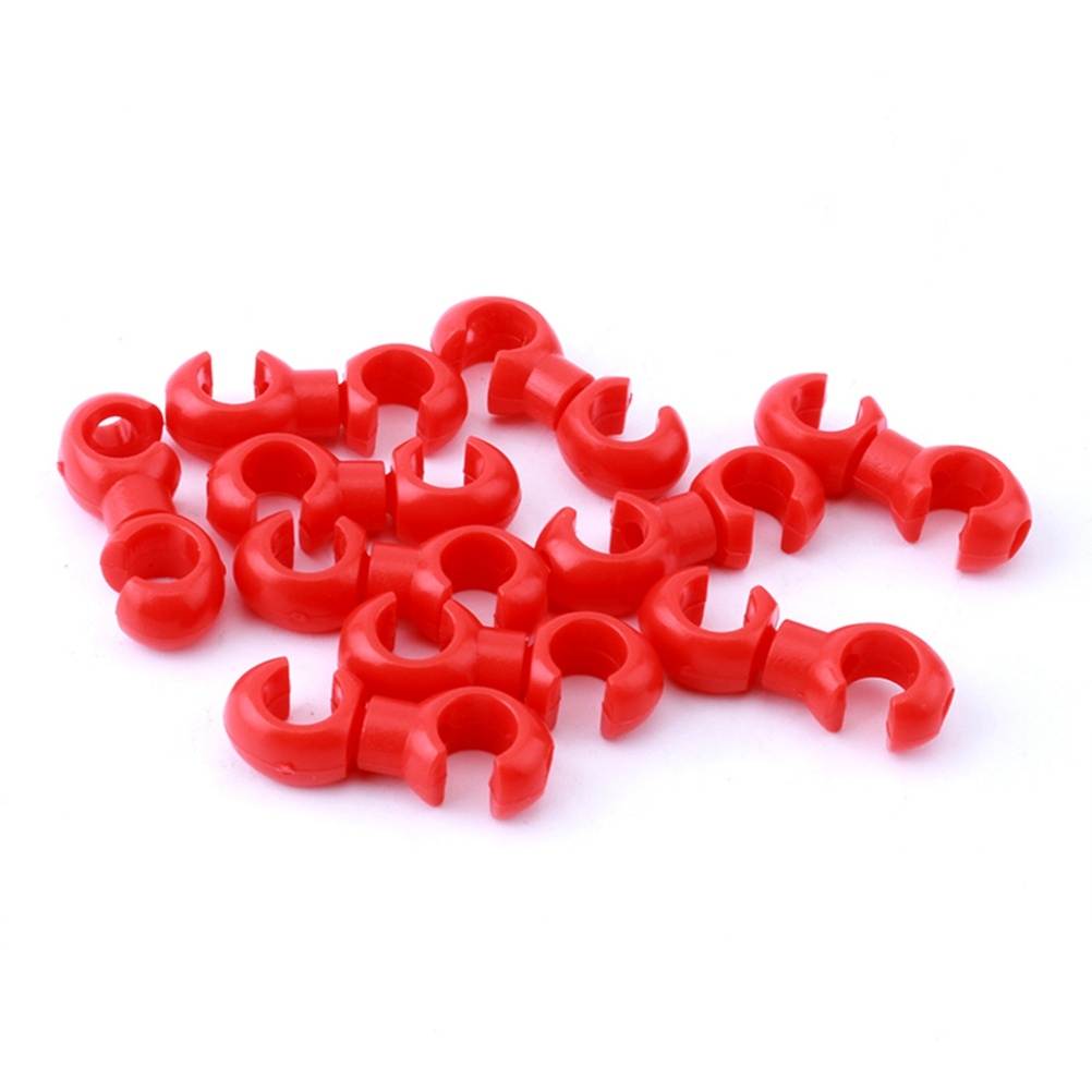 10pcs Bike Road Handcuffs Shape Clips Housing Hose Guide for Brake Cable Derailleur Line Case Rotatable Clasps(Blue)