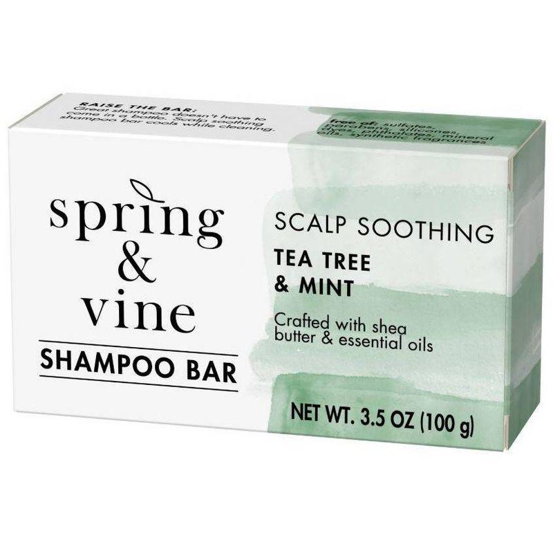 Spring & Vine Tea Tree & Mint Scalp Soothing Shampoo Bar - 3.5oz