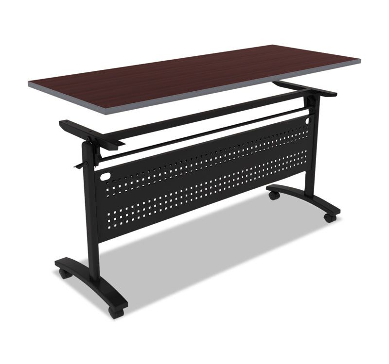 Alera Reversible Laminate Table Top, Rectangular, 59 1/2w x 23 5/8,Med Cherry/Mahogany TT6024CM