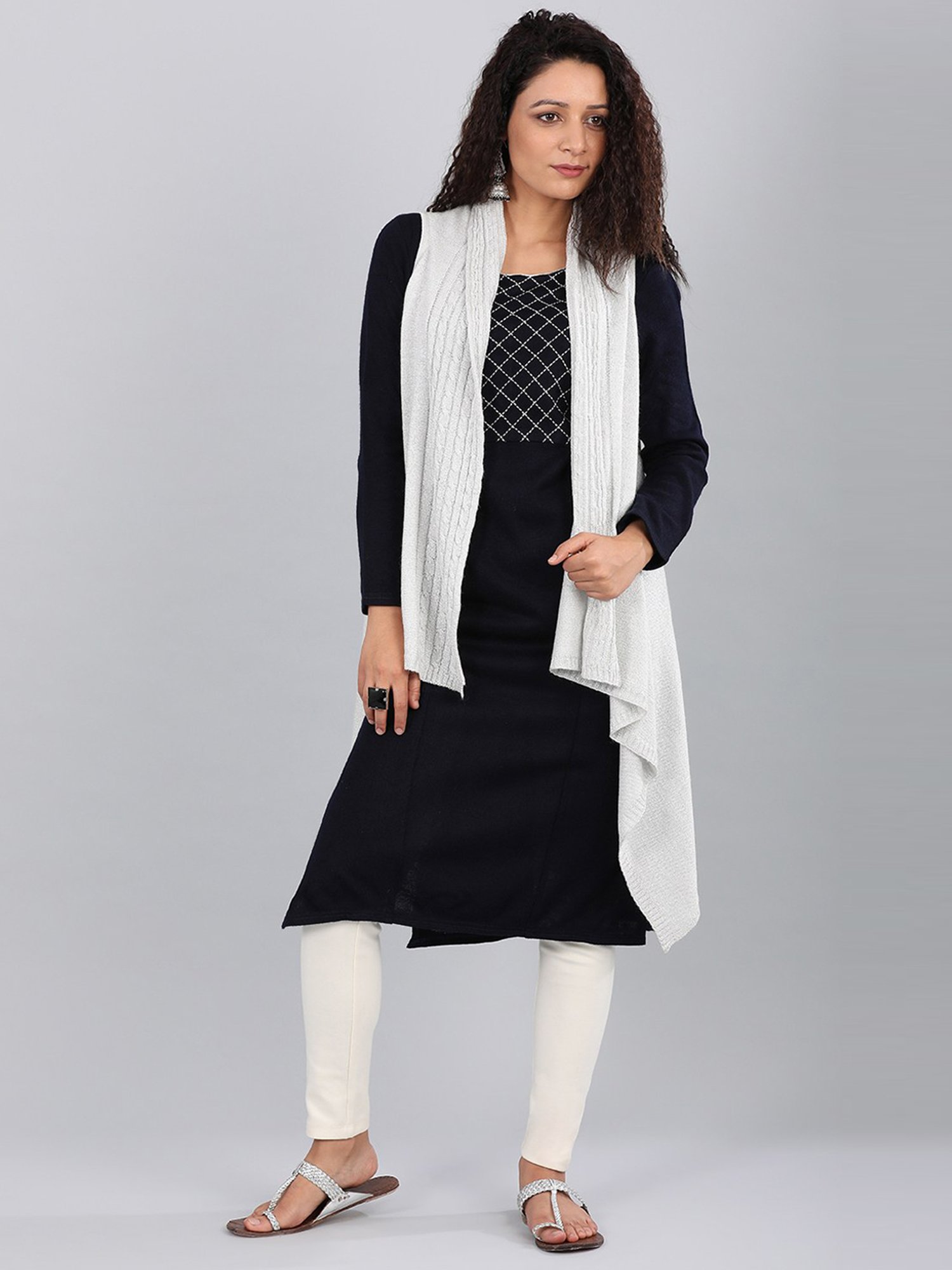 Aurelia White Regular Fit Cardigan
