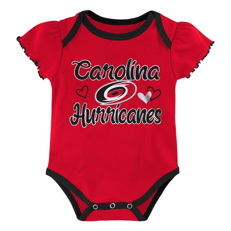 NHL Carolina Hurricanes Girls' Winning Goal Bodysuit Set 3pk - 0-3M