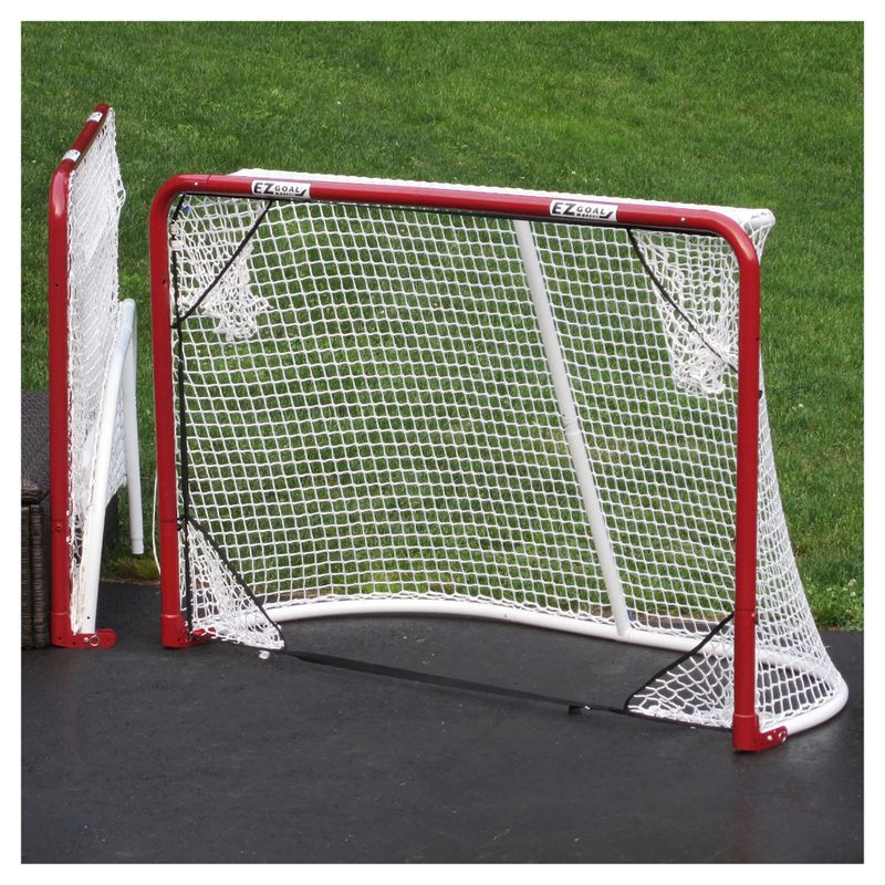 EZ Goal Folding Metal Hockey Goal with Targets - 6' x 4'