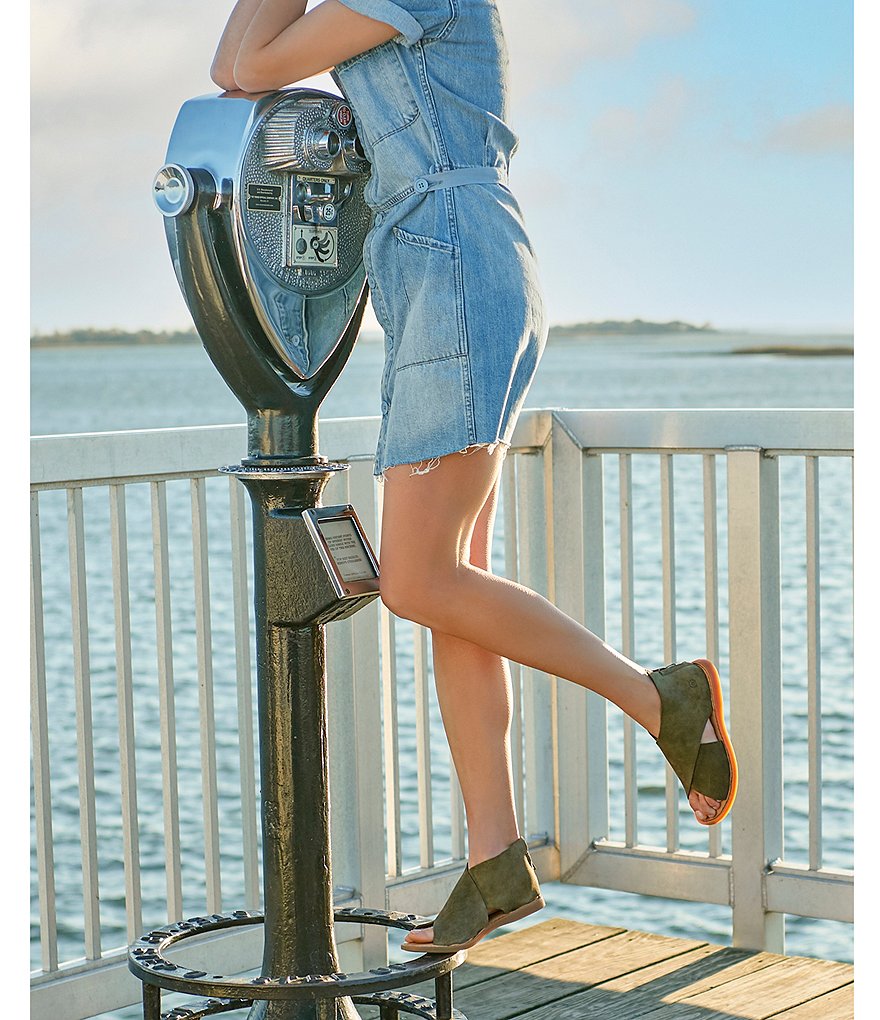 Born Iwa Criss Cross Banded Suede Sandals