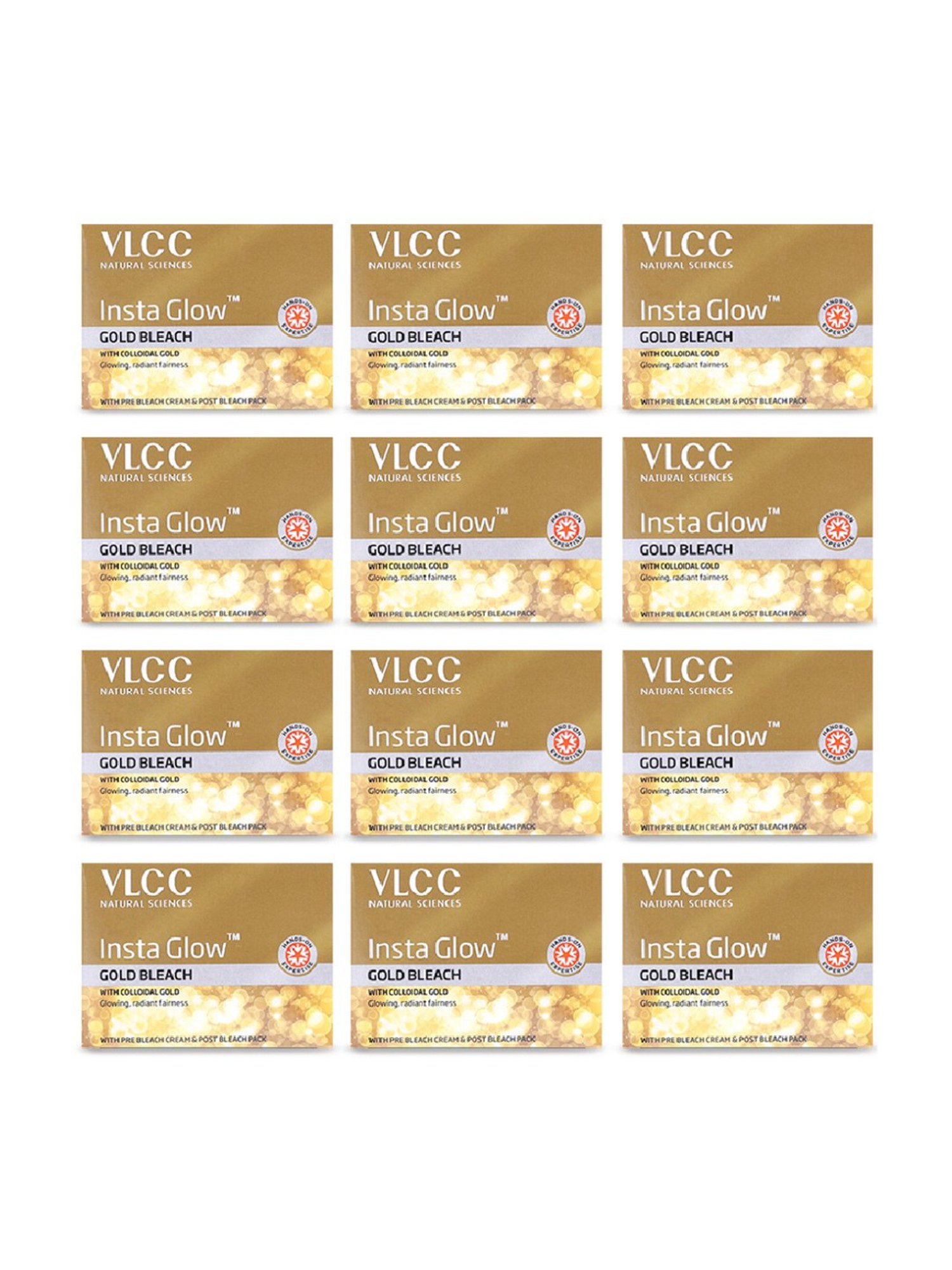 VLCC Insta Glow Gold Bleach - Pack of 12