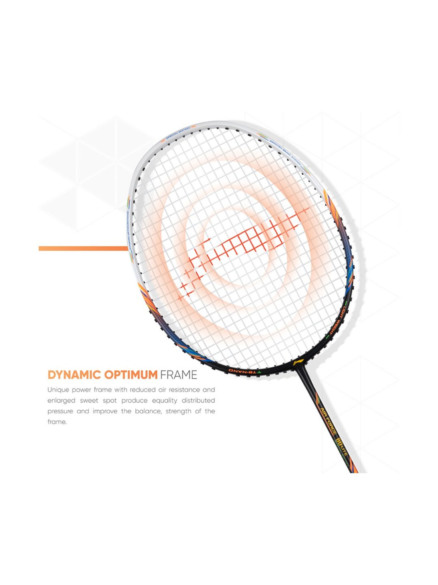 Li-Ning Air Force 80 Badminton Racket (White) Size - Medium
